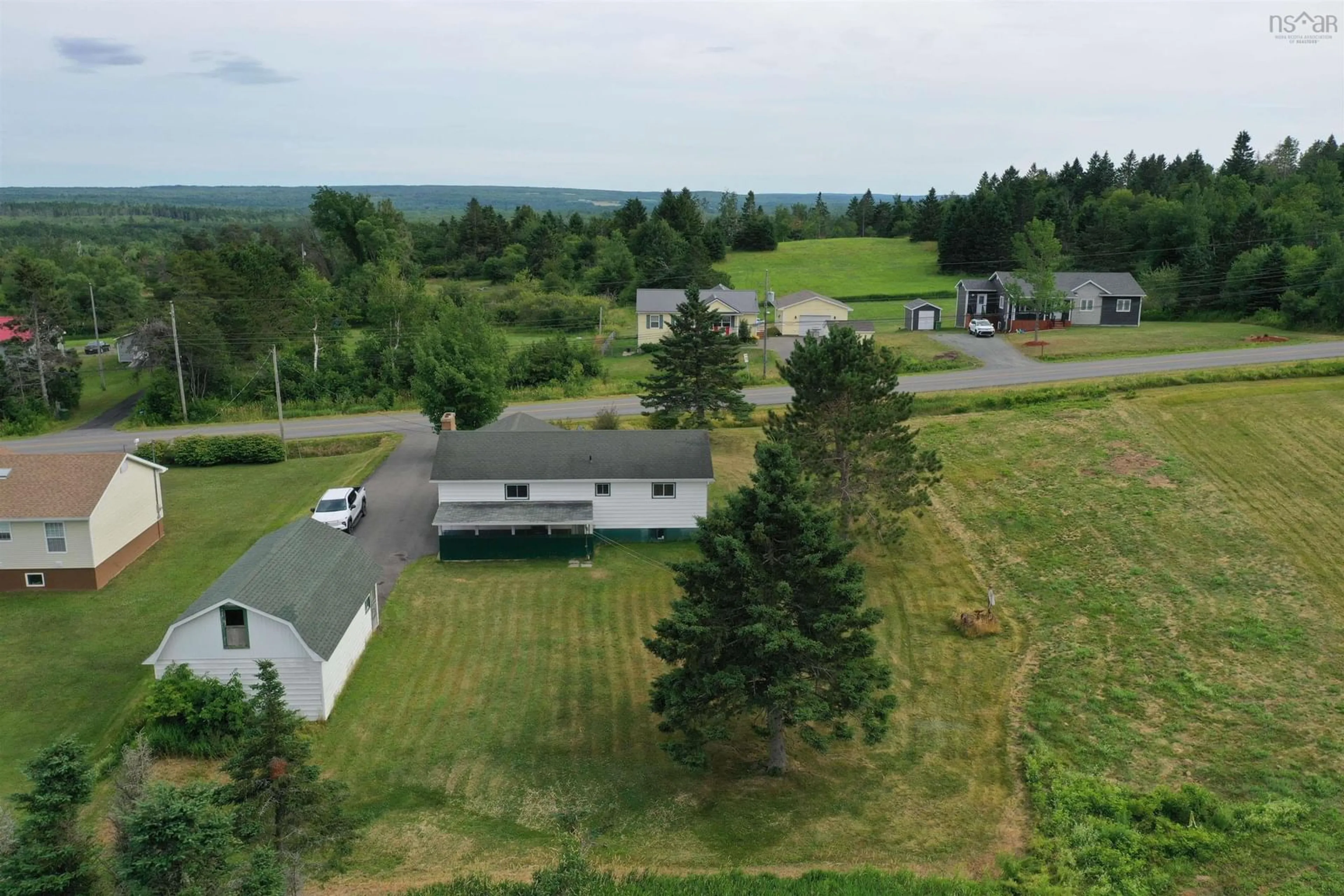A pic from outside/outdoor area/front of a property/back of a property/a pic from drone, mountain view for 140 Green Hill Rd, Alma Nova Scotia B0K 2A0