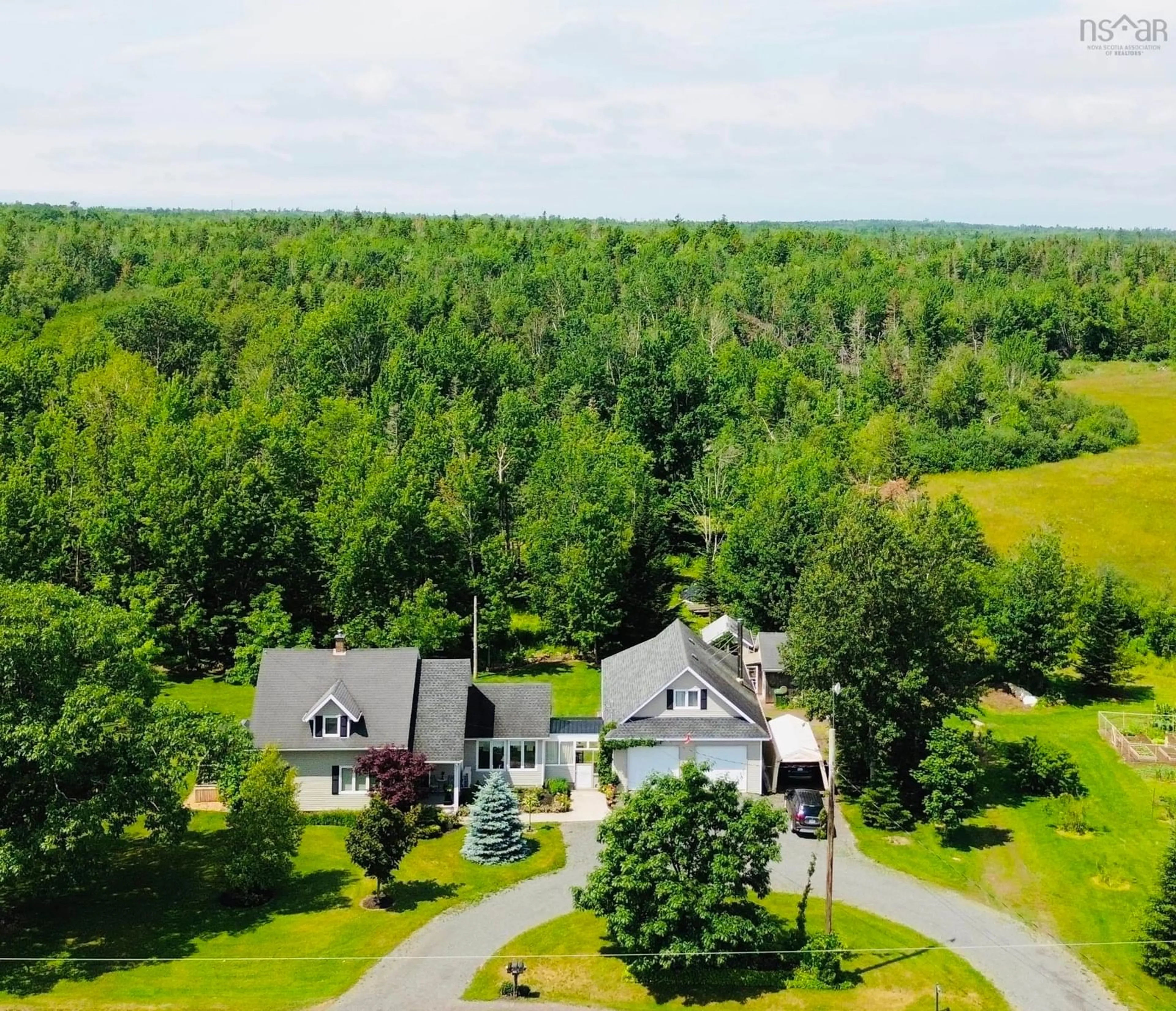 A pic from outside/outdoor area/front of a property/back of a property/a pic from drone, mountain view for 1611 West Branch Rd, Welsford Nova Scotia B0K 1N0