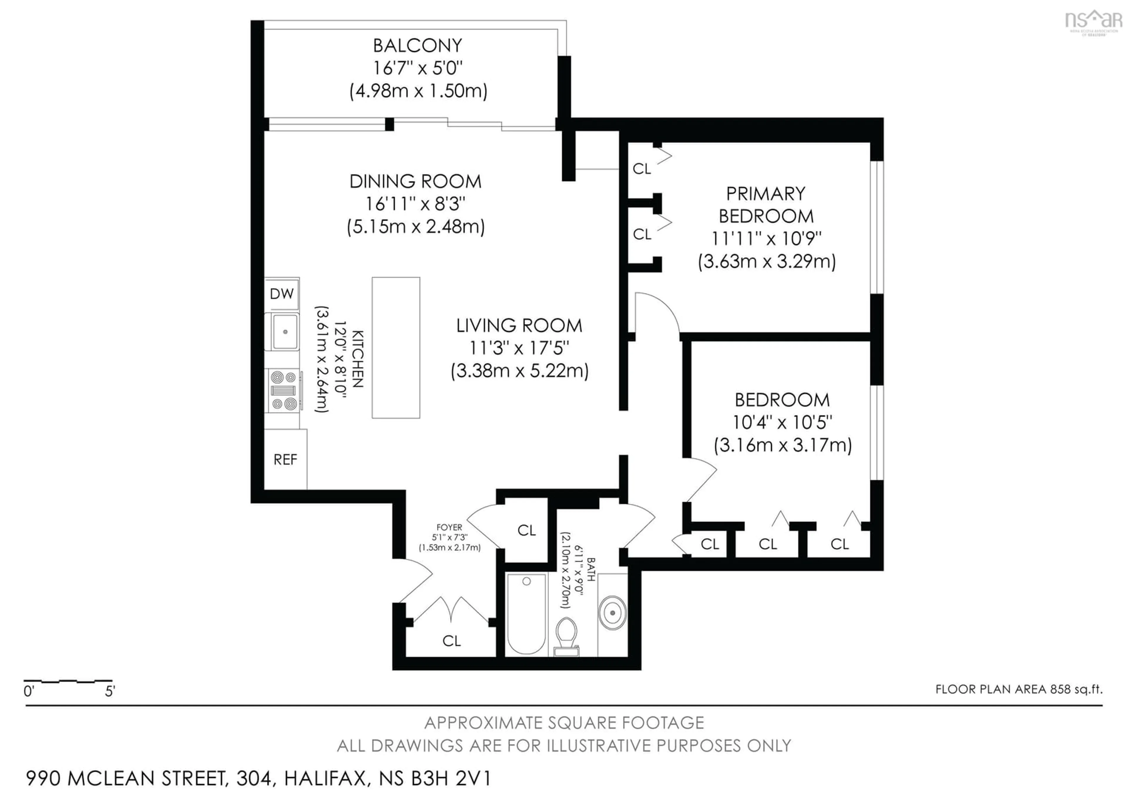 Floor plan for 990 Mclean St #304, Halifax Nova Scotia B3H 2V1