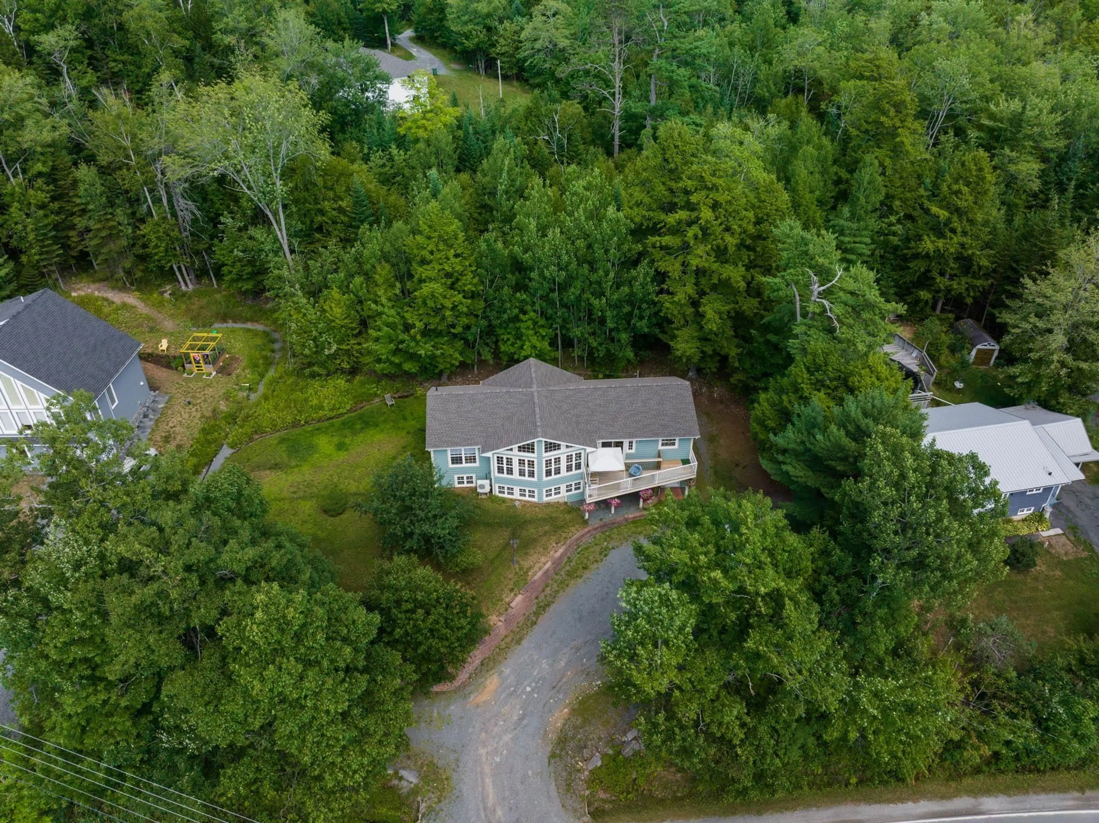 A pic from outside/outdoor area/front of a property/back of a property/a pic from drone, unknown for 4038 Highway 2, Fletchers Lake Nova Scotia B2T 1A3