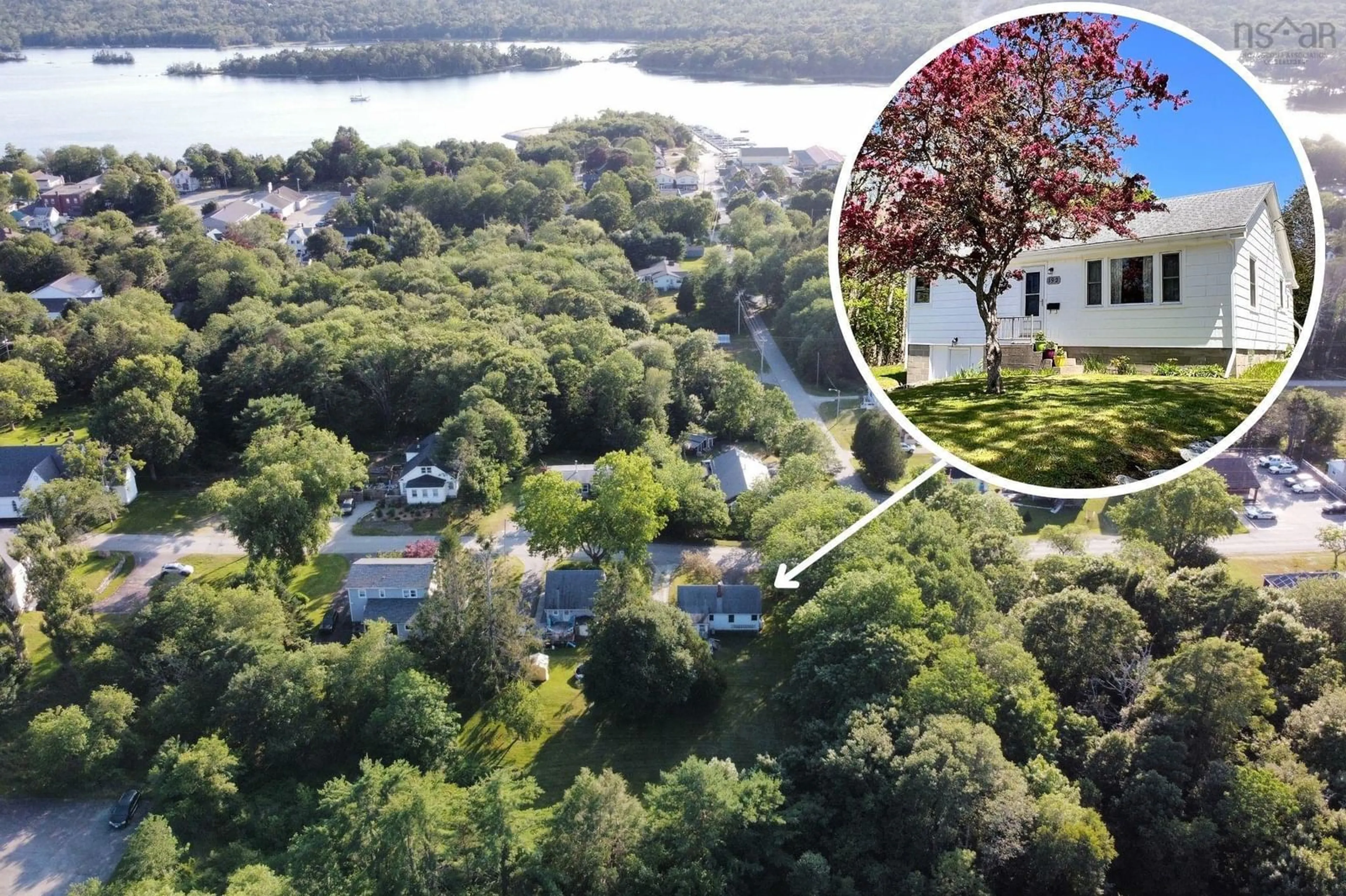 A pic from outside/outdoor area/front of a property/back of a property/a pic from drone, water/lake/river/ocean view for 192 Harriet St, Shelburne Nova Scotia B0T 1W0
