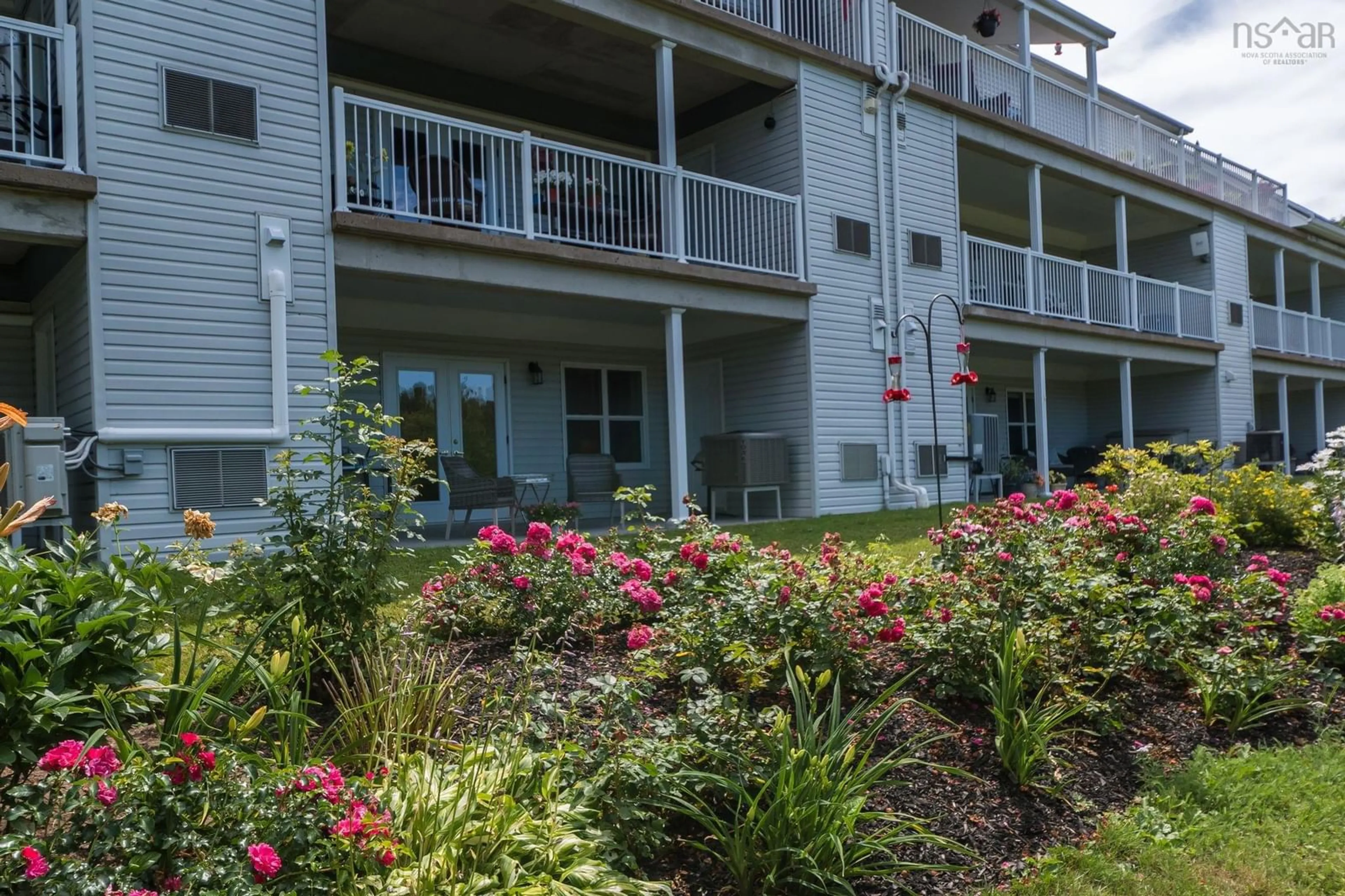 Patio, water/lake/river/ocean view for 42 Bigelow St #103, Wolfville Nova Scotia B4P 0A4