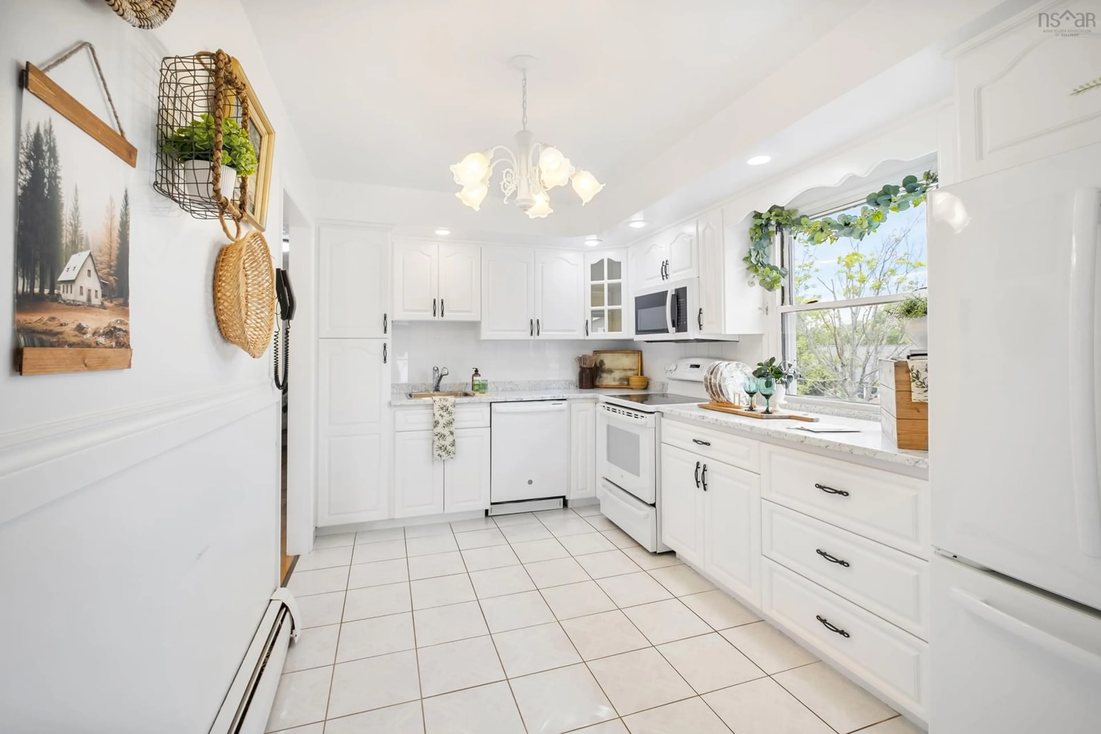 Open concept kitchen, ceramic/tile floor for 19 Ranna Dr, Sydney Nova Scotia B1P 3Y5