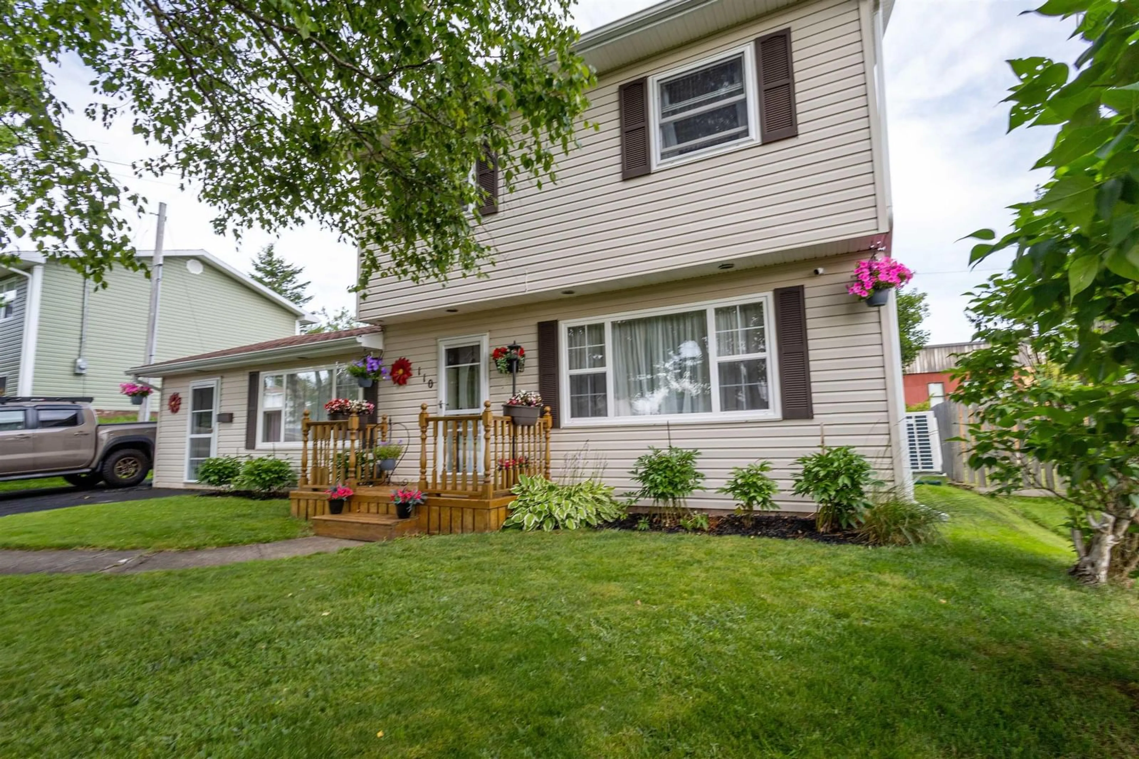 Home with vinyl exterior material, street for 110 Applecross Dr, Westmount Nova Scotia B1R 2B3