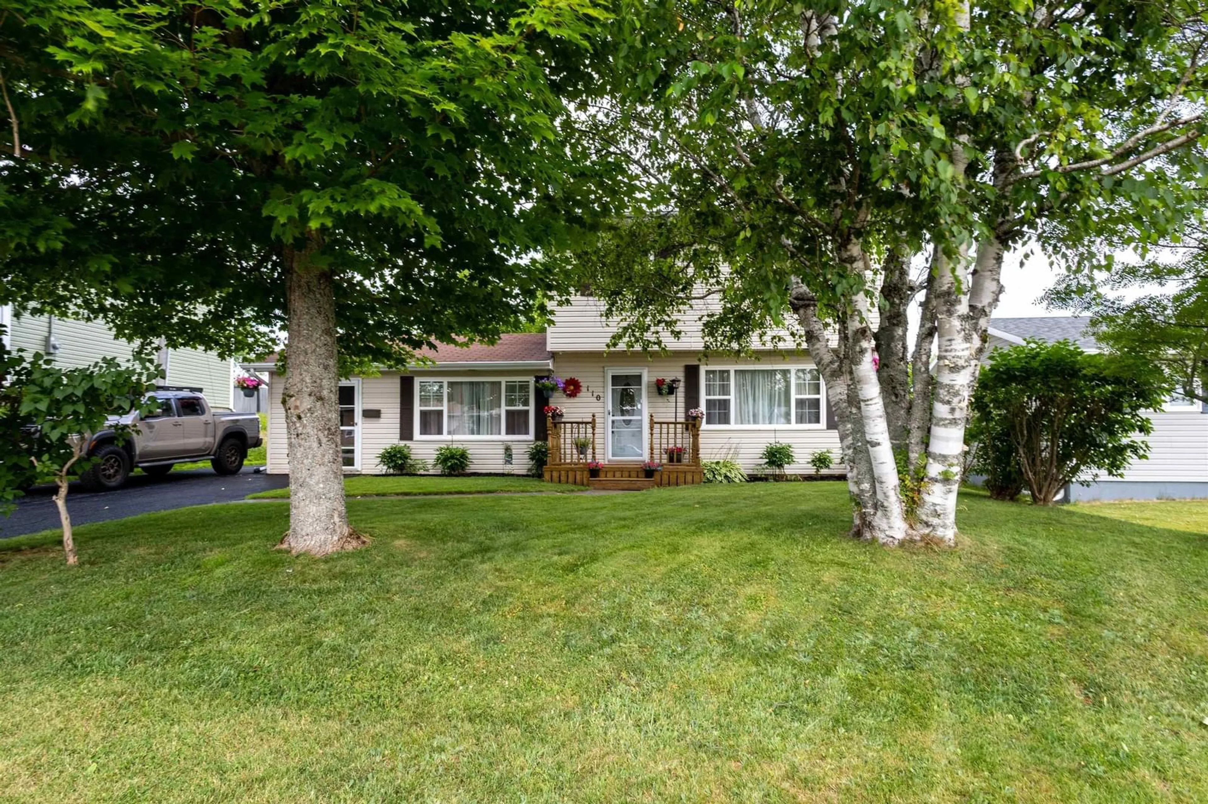 Home with vinyl exterior material, street for 110 Applecross Dr, Westmount Nova Scotia B1R 2B3