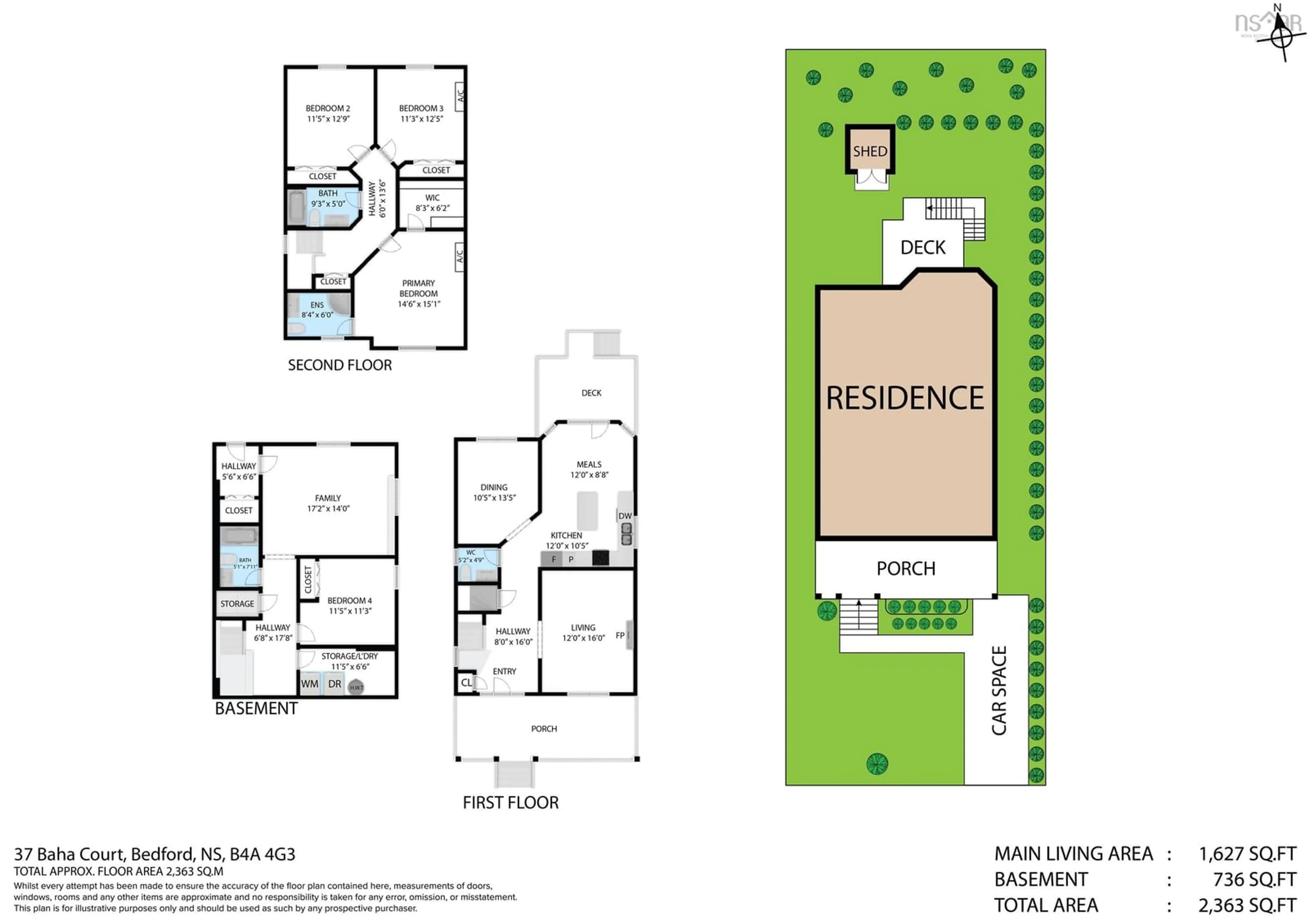 Floor plan for 37 Baha Crt, Bedford Nova Scotia B4A 4G3