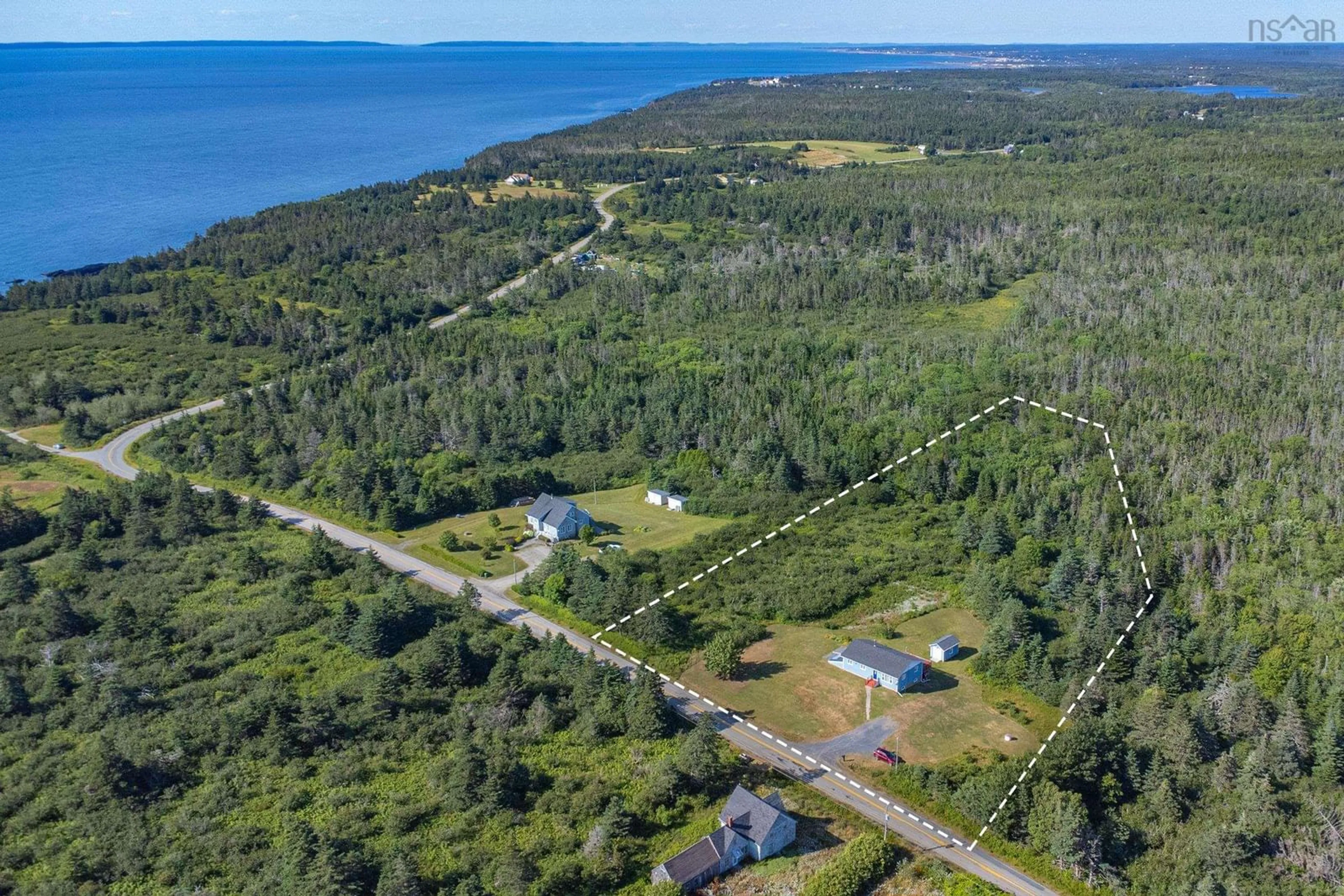 A pic from outside/outdoor area/front of a property/back of a property/a pic from drone, water/lake/river/ocean view for 292 Bear Cove Rd, St. Alphonse Nova Scotia B0W 2J0