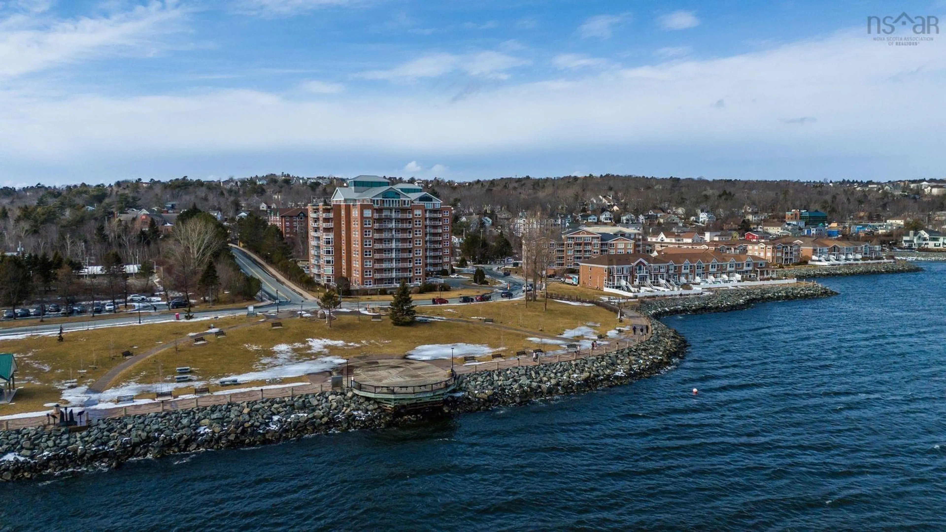 A pic from outside/outdoor area/front of a property/back of a property/a pic from drone, water/lake/river/ocean view for 89 Waterfront Dr #301, Bedford Nova Scotia B4A 4K4