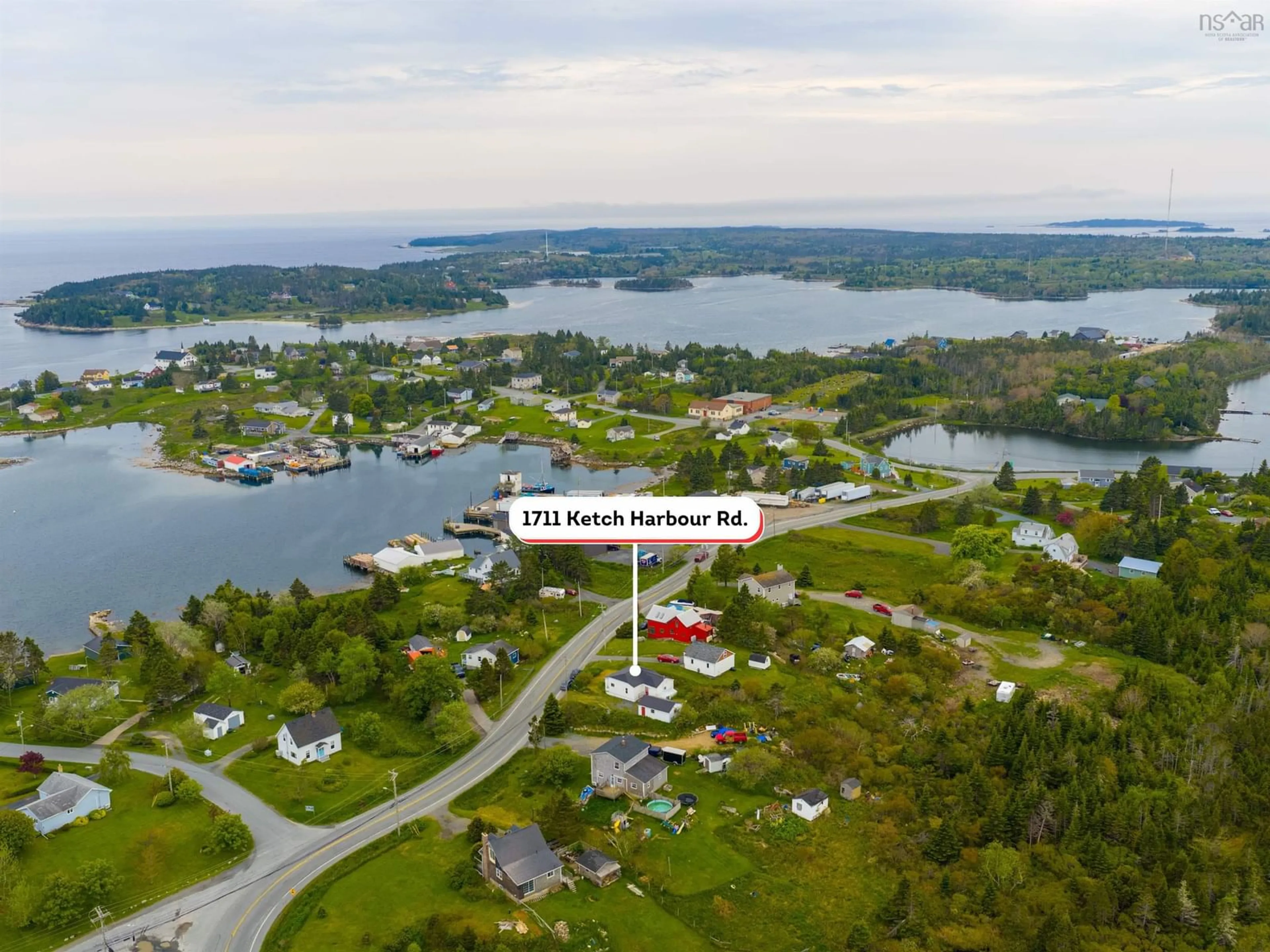 A pic from outside/outdoor area/front of a property/back of a property/a pic from drone, water/lake/river/ocean view for 1711 Ketch Harbour Rd, Sambro Nova Scotia B3V 1L5