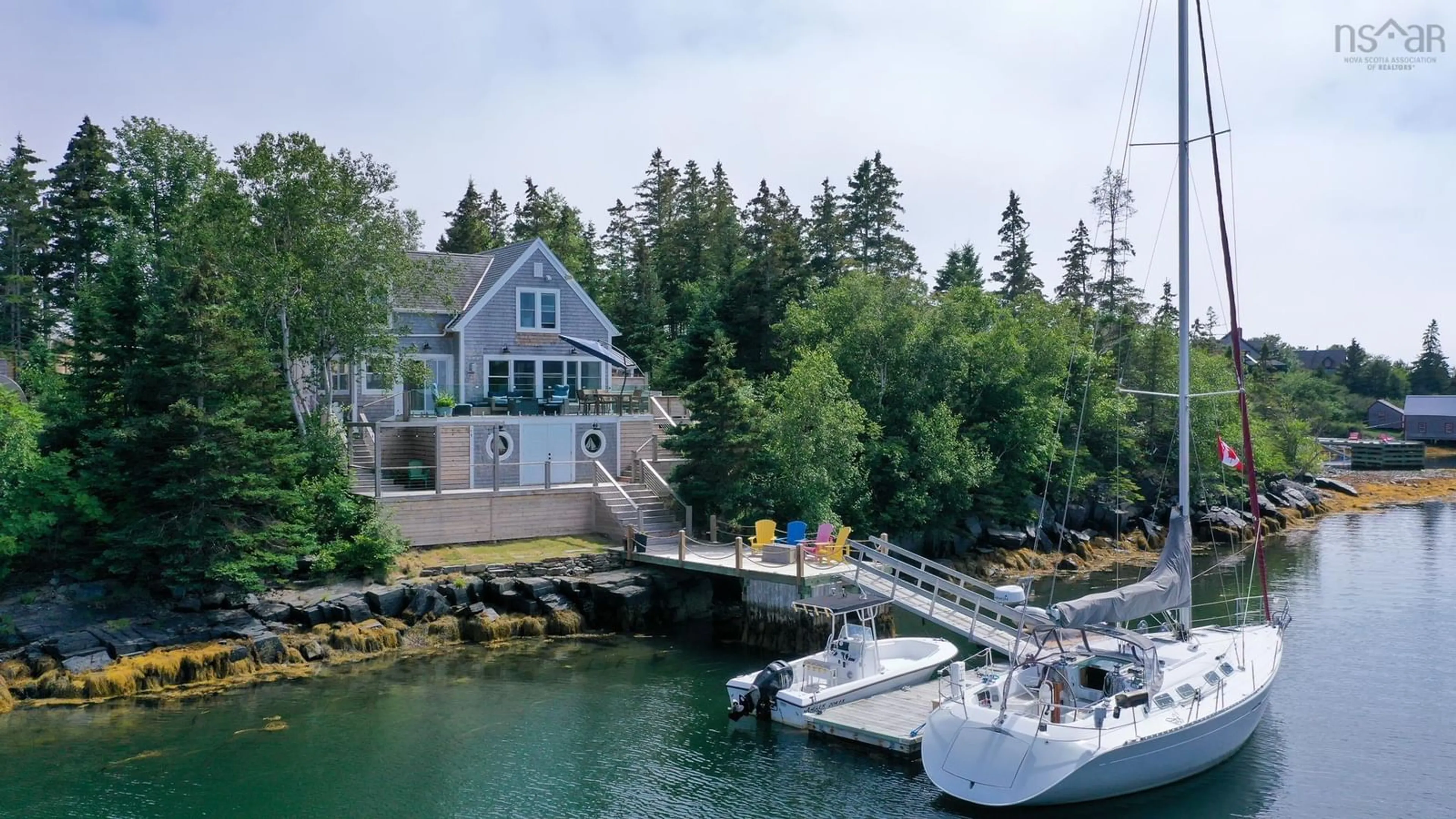 A pic from outside/outdoor area/front of a property/back of a property/a pic from drone, water/lake/river/ocean view for 393 Stonehurst Rd, Stonehurst Nova Scotia B0J 2C0