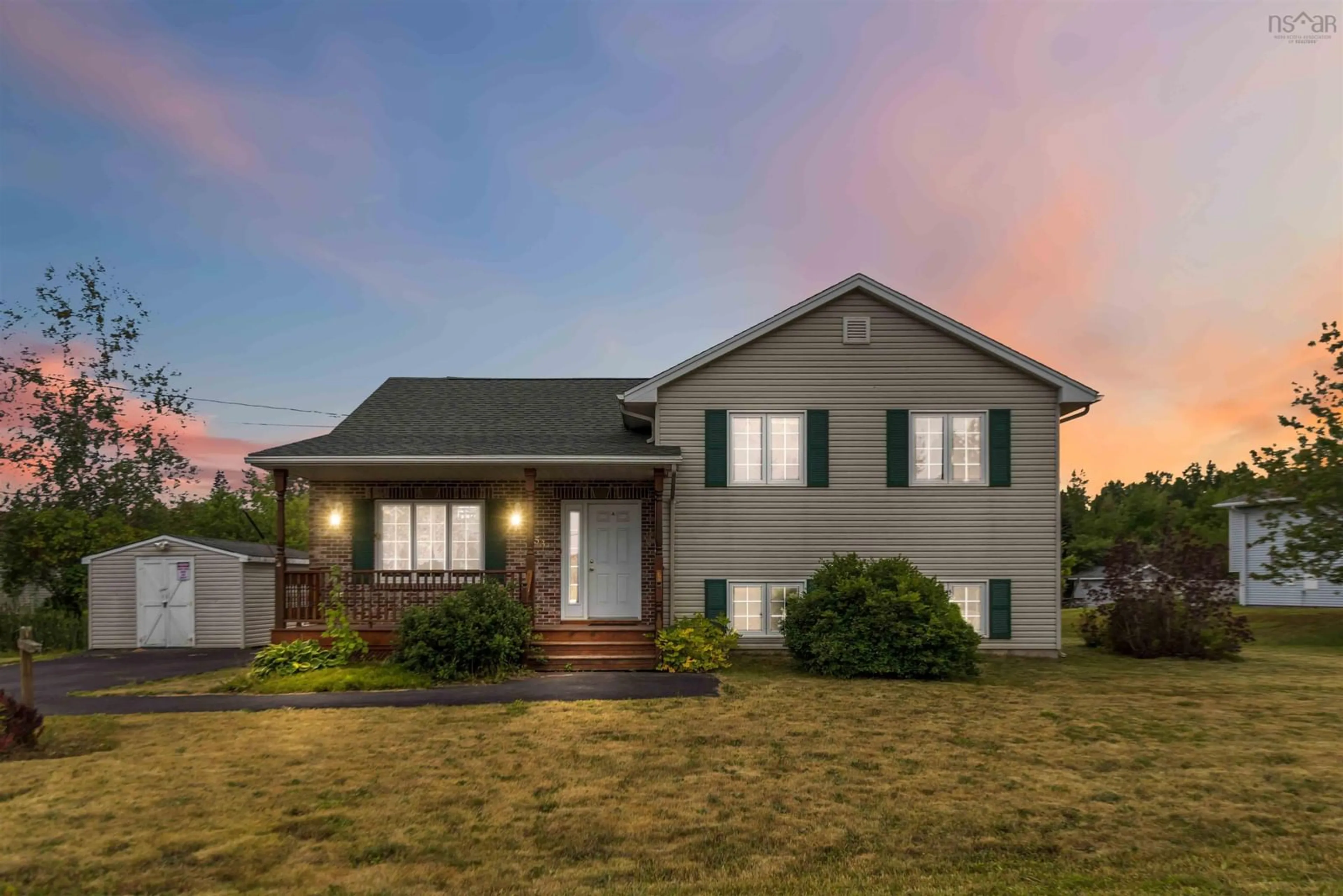 Home with vinyl exterior material, street for 53 Macmillan Dr, Elmsdale Nova Scotia B2S 1A5