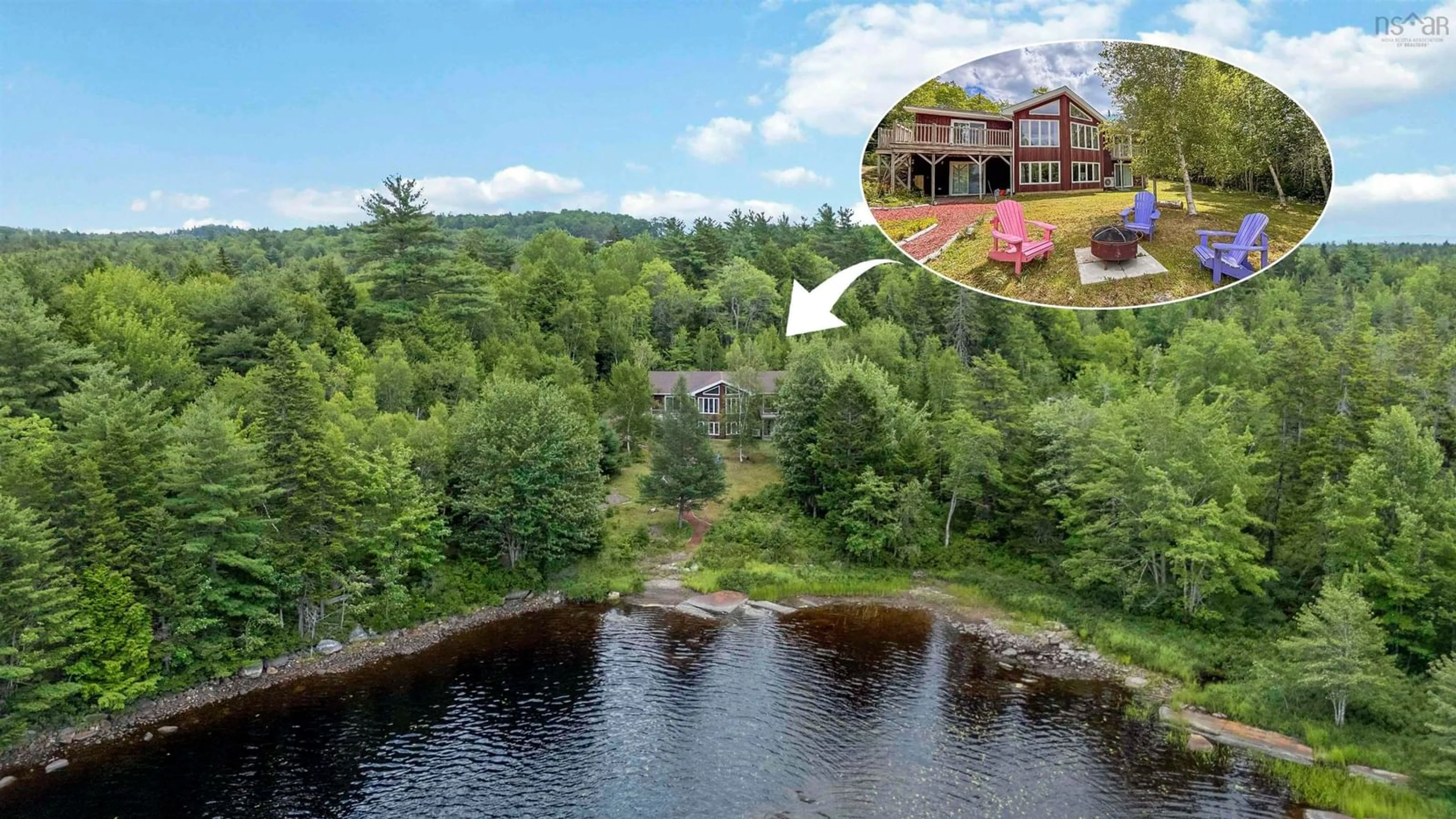 A pic from outside/outdoor area/front of a property/back of a property/a pic from drone, water/lake/river/ocean view for 52 Jefferson Rd, Laconia Nova Scotia B4V 5W5