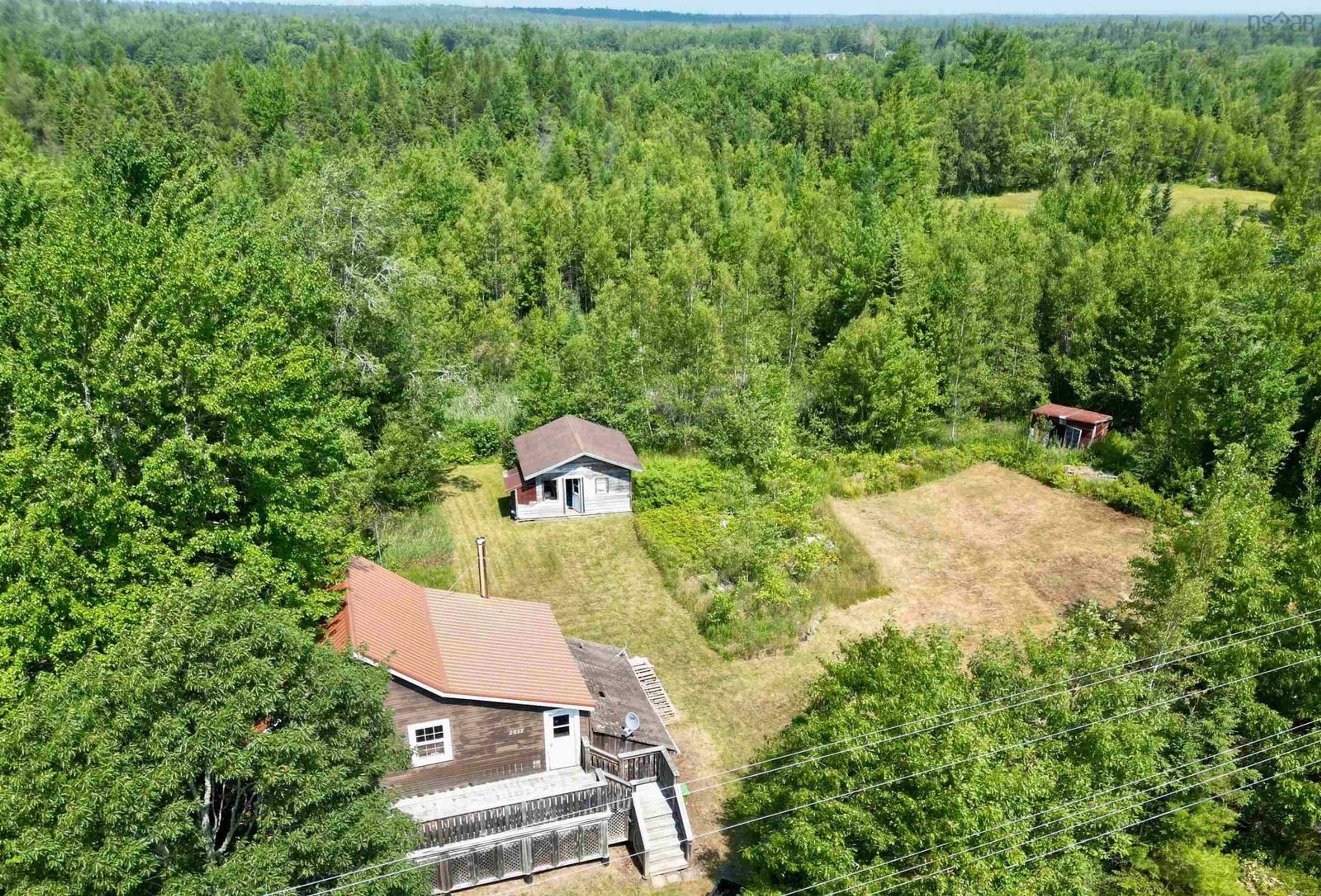 A pic from outside/outdoor area/front of a property/back of a property/a pic from drone, forest/trees view for 2017 Highway 236, Mosherville Nova Scotia B0N 2A0