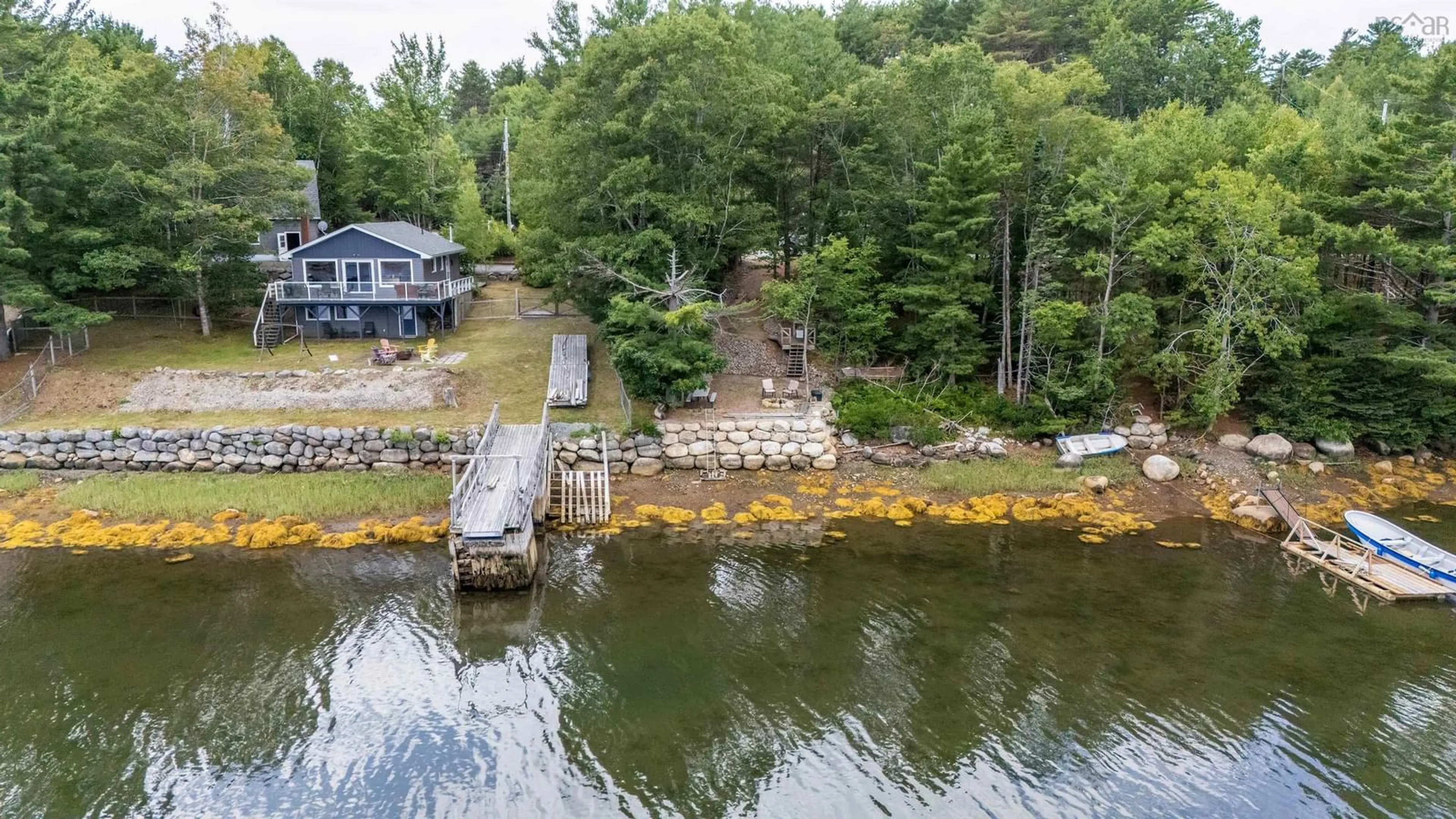 A pic from outside/outdoor area/front of a property/back of a property/a pic from drone, water/lake/river/ocean view for 29 Narrows Basin Rd, Martins River Nova Scotia B0J 2E0