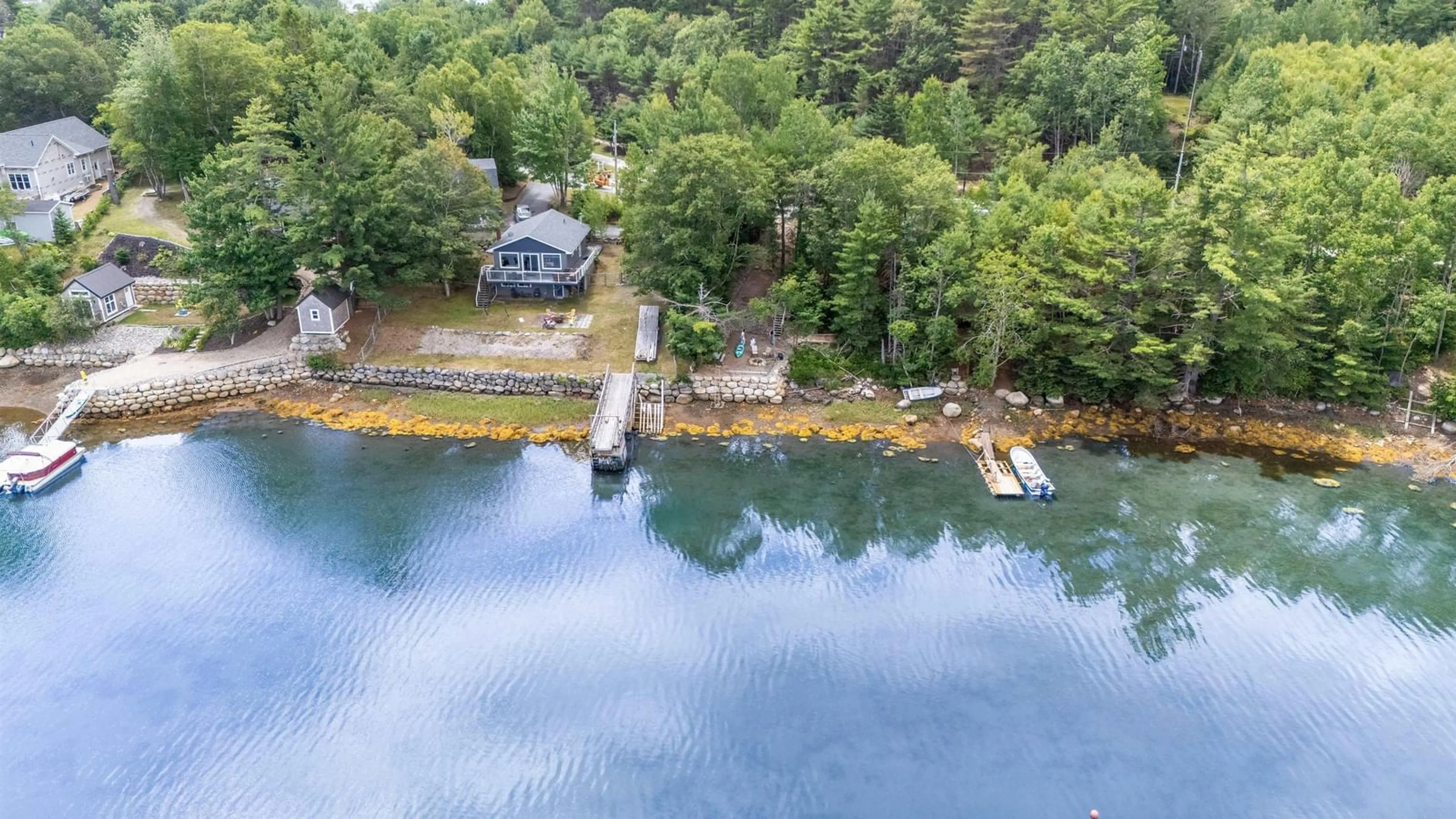 A pic from outside/outdoor area/front of a property/back of a property/a pic from drone, water/lake/river/ocean view for 29 Narrows Basin Rd, Martins River Nova Scotia B0J 2E0