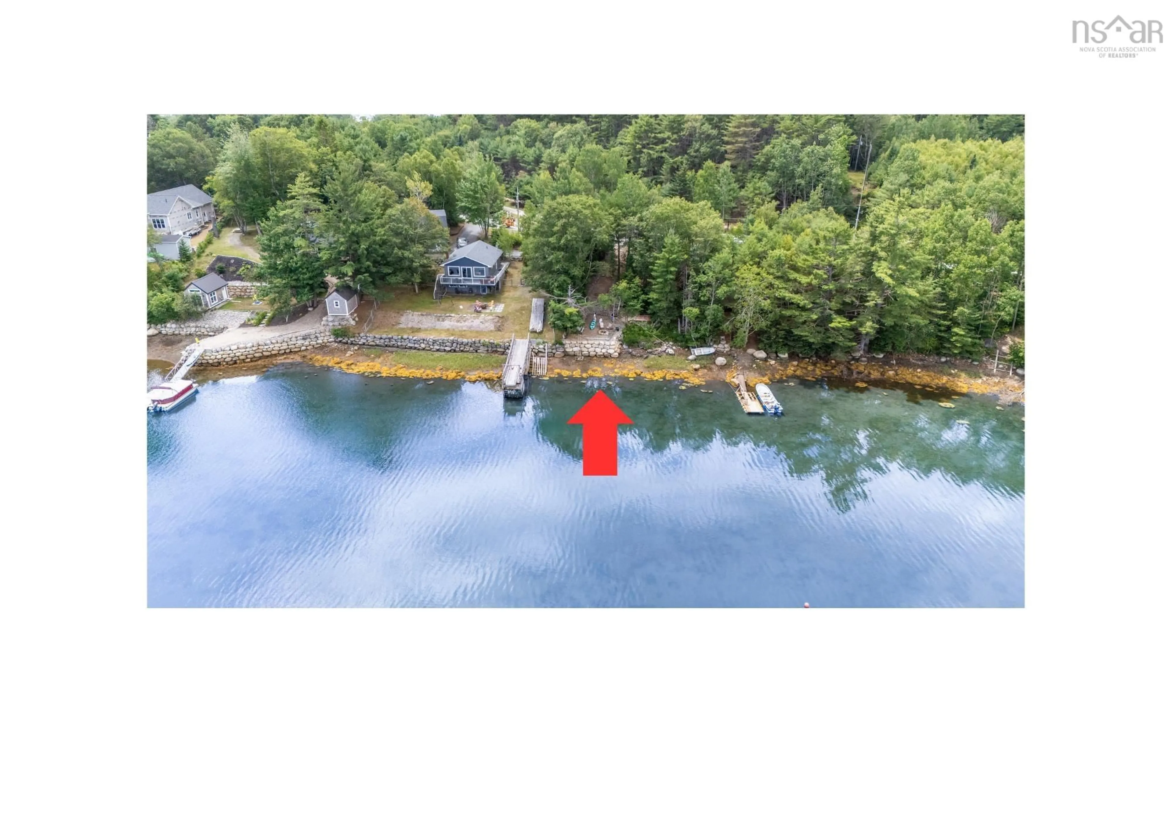 A pic from outside/outdoor area/front of a property/back of a property/a pic from drone, water/lake/river/ocean view for 29 Narrows Basin Rd, Martins River Nova Scotia B0J 2E0