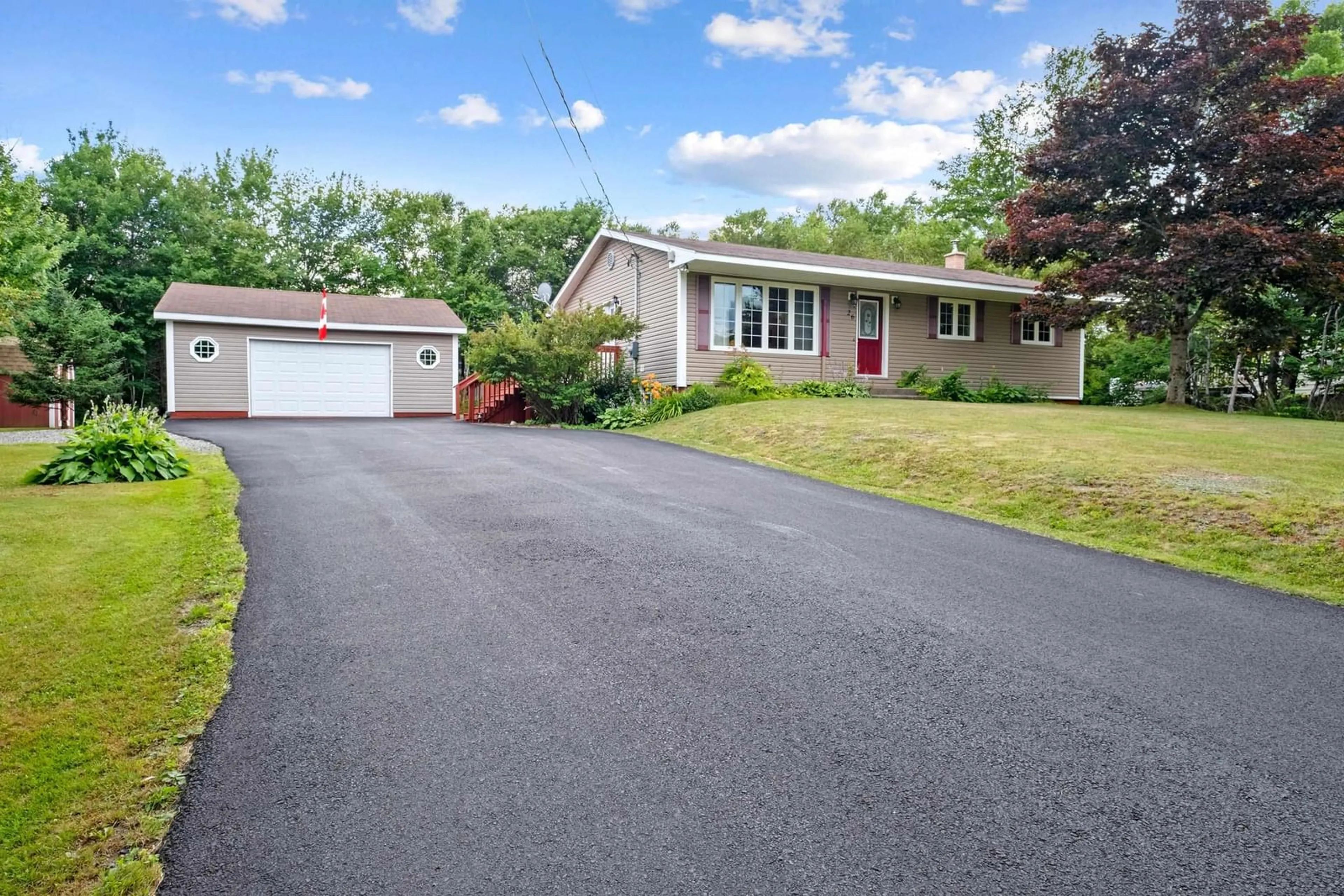 A pic from outside/outdoor area/front of a property/back of a property/a pic from drone, street for 26 Kytes Hill Drive, Grand Lake Road Nova Scotia B1M 1A7