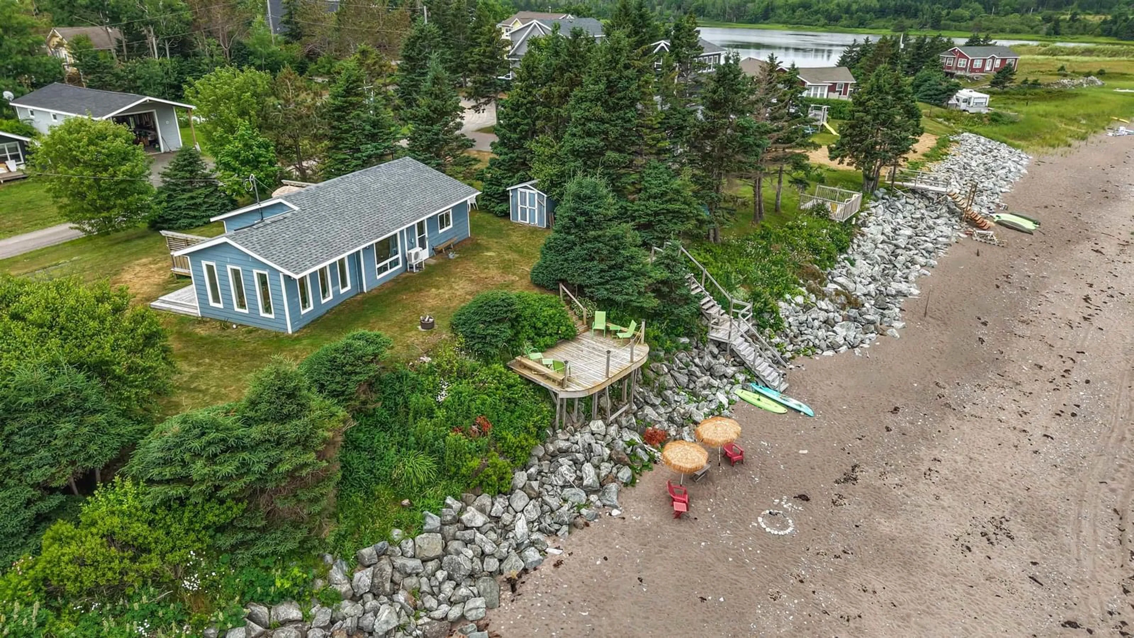 A pic from outside/outdoor area/front of a property/back of a property/a pic from drone, water/lake/river/ocean view for 161 Bay Loch Rd, Lakevale Nova Scotia B2G 2L2