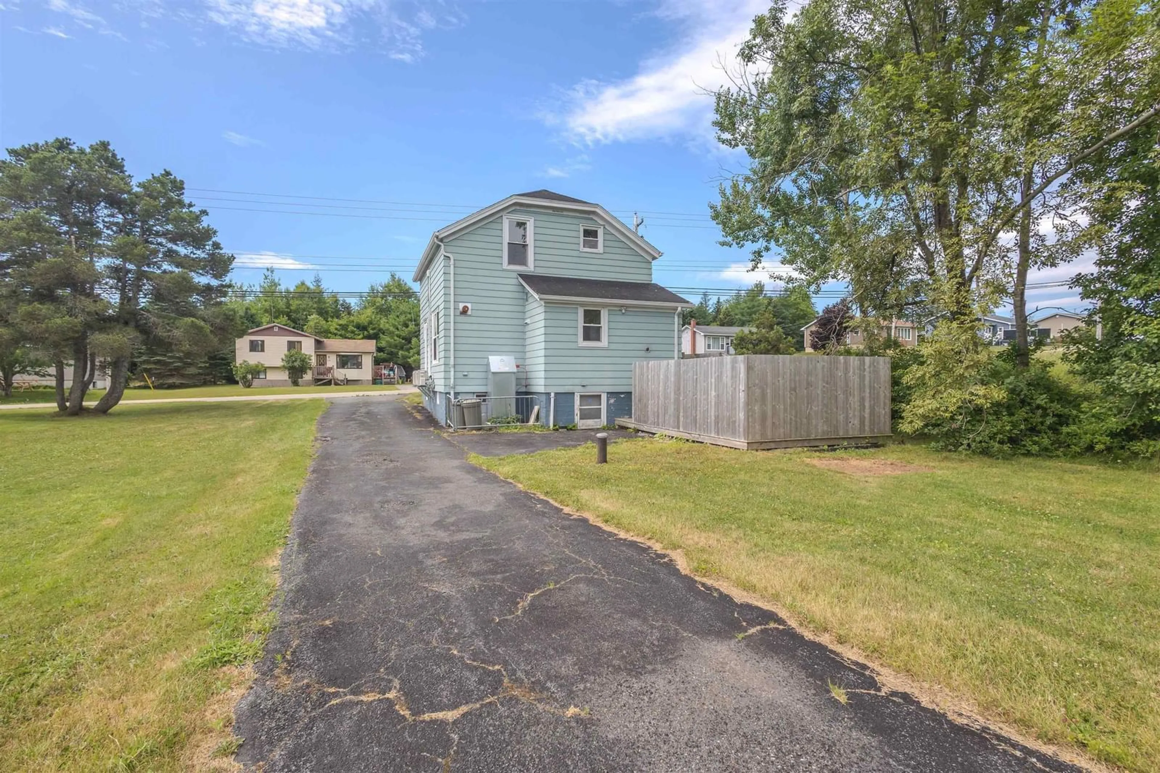 A pic from outside/outdoor area/front of a property/back of a property/a pic from drone, street for 70 Murphy Rd, Westmount Nova Scotia B1R 1W5