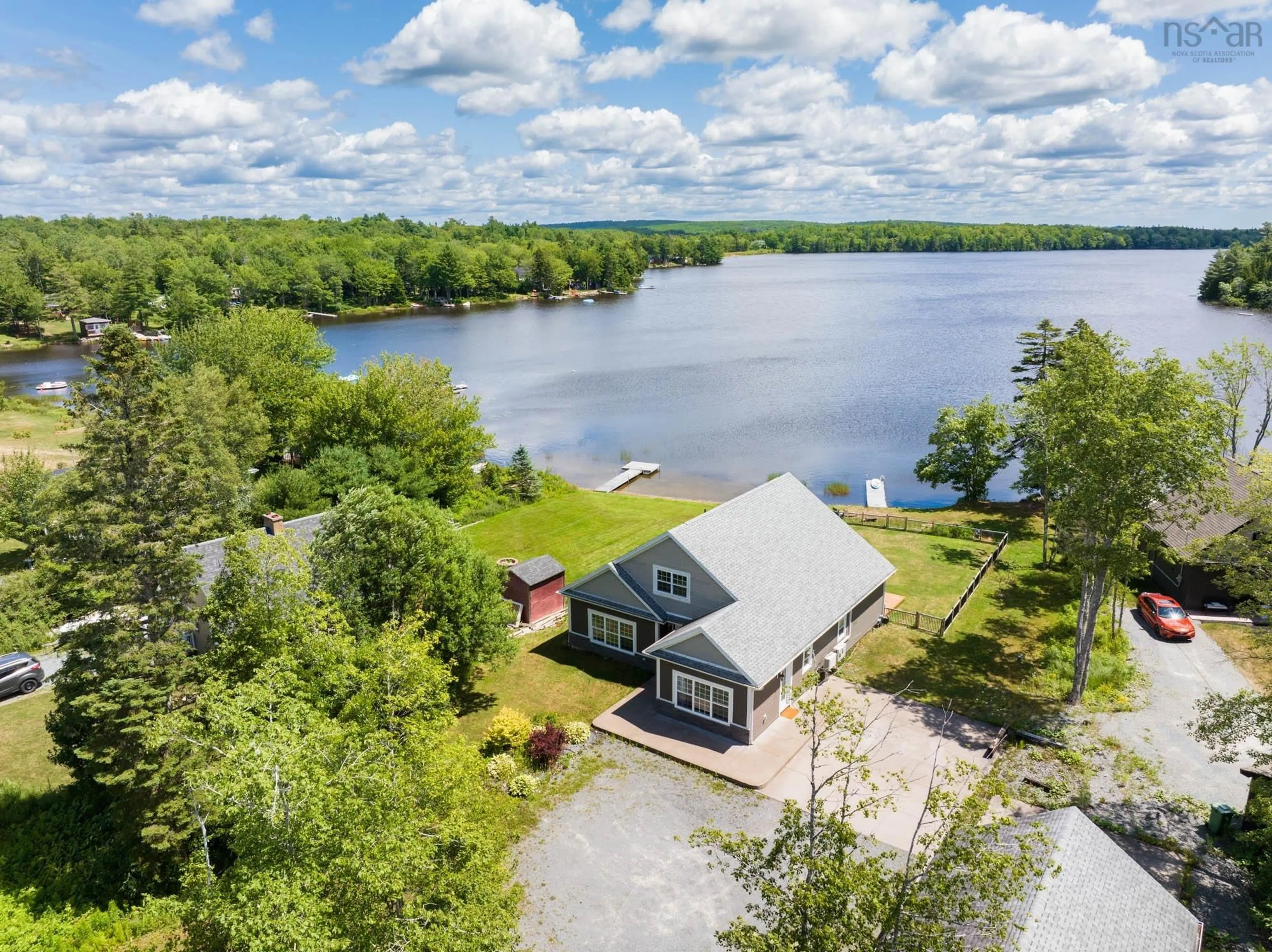 A pic from outside/outdoor area/front of a property/back of a property/a pic from drone, water/lake/river/ocean view for 3 Pentz Lake Dr, Mount Uniacke Nova Scotia B0N 1Z0