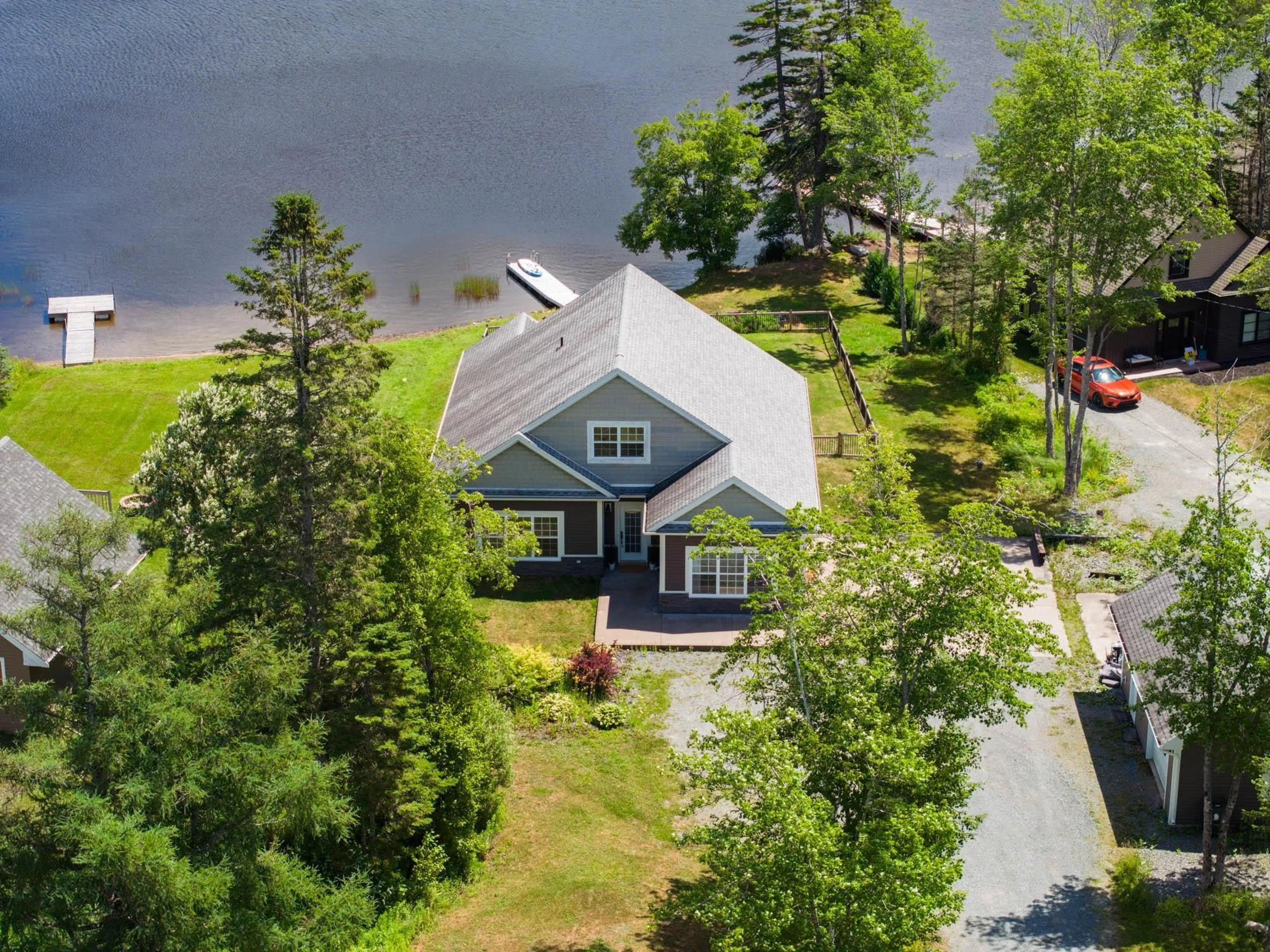 A pic from outside/outdoor area/front of a property/back of a property/a pic from drone, water/lake/river/ocean view for 3 Pentz Lake Dr, Mount Uniacke Nova Scotia B0N 1Z0