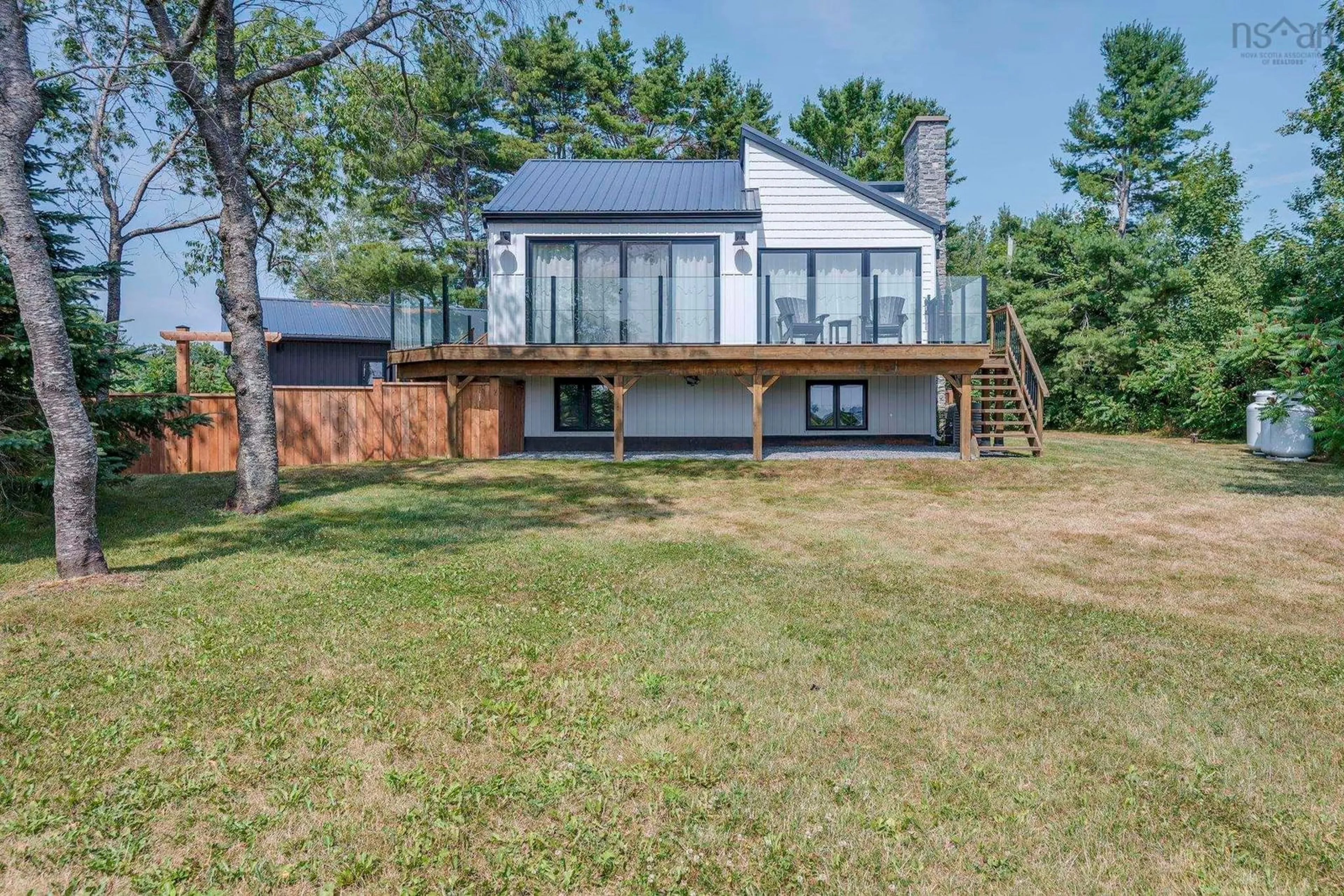 A pic from outside/outdoor area/front of a property/back of a property/a pic from drone, water/lake/river/ocean view for 504 Porters Point Branch Rd, Lower Canard Nova Scotia B0P 1T0