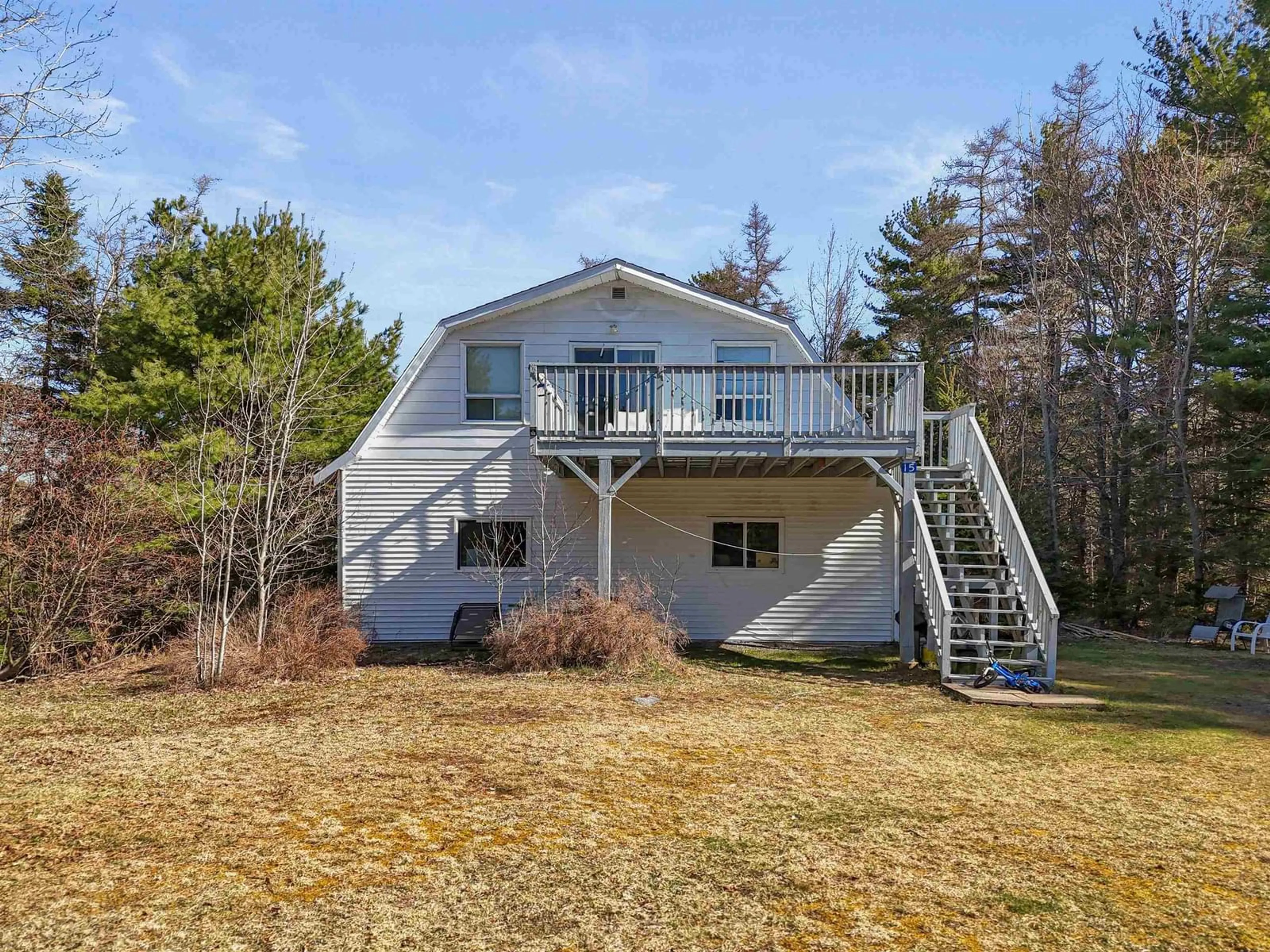 A pic from outside/outdoor area/front of a property/back of a property/a pic from drone, water/lake/river/ocean view for 15 Murry Rd, Martins Point Nova Scotia B0J 2E0