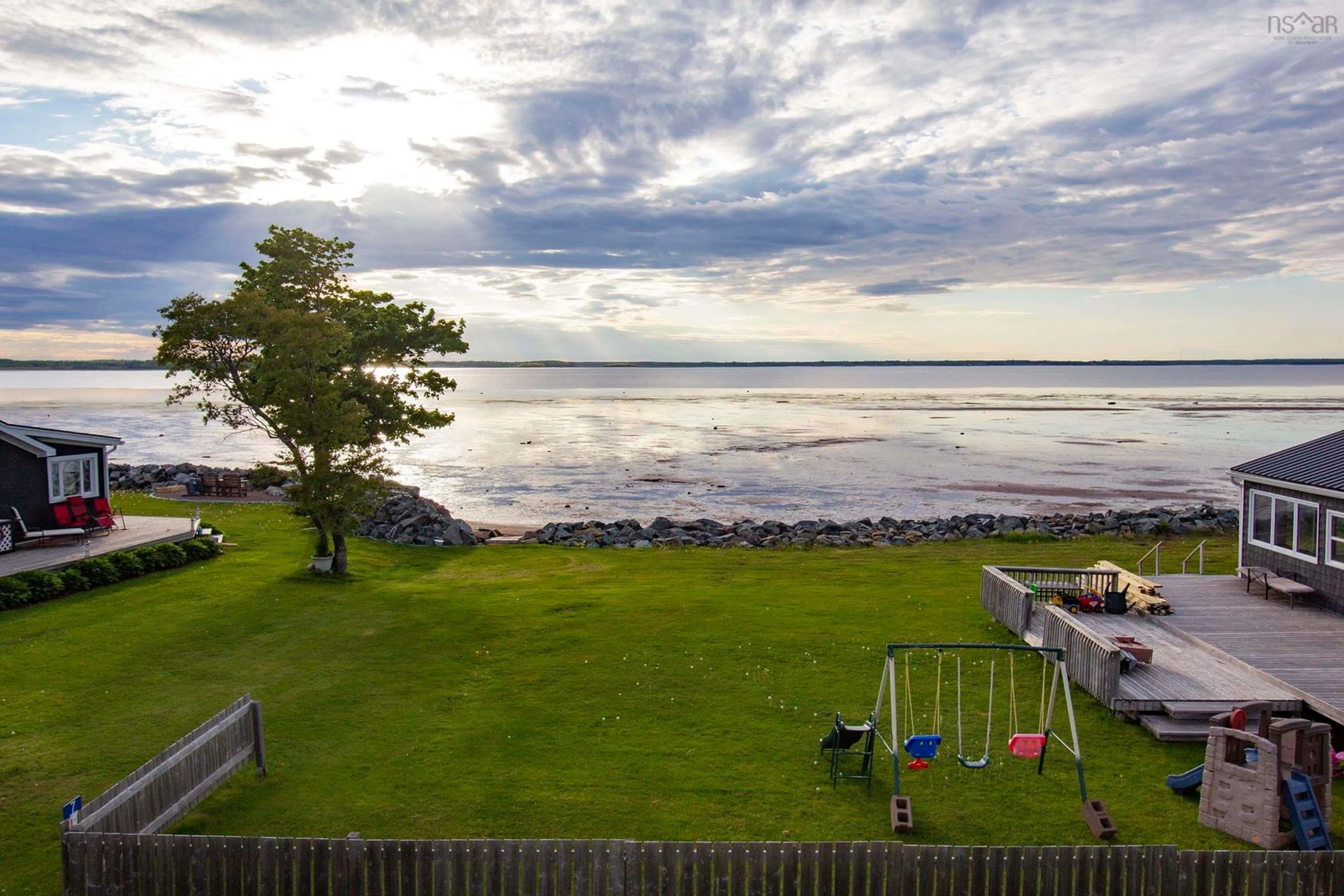 A pic from outside/outdoor area/front of a property/back of a property/a pic from drone, water/lake/river/ocean view for 4 Sunset View Dr, Tidnish Bridge Nova Scotia B4H 3X9