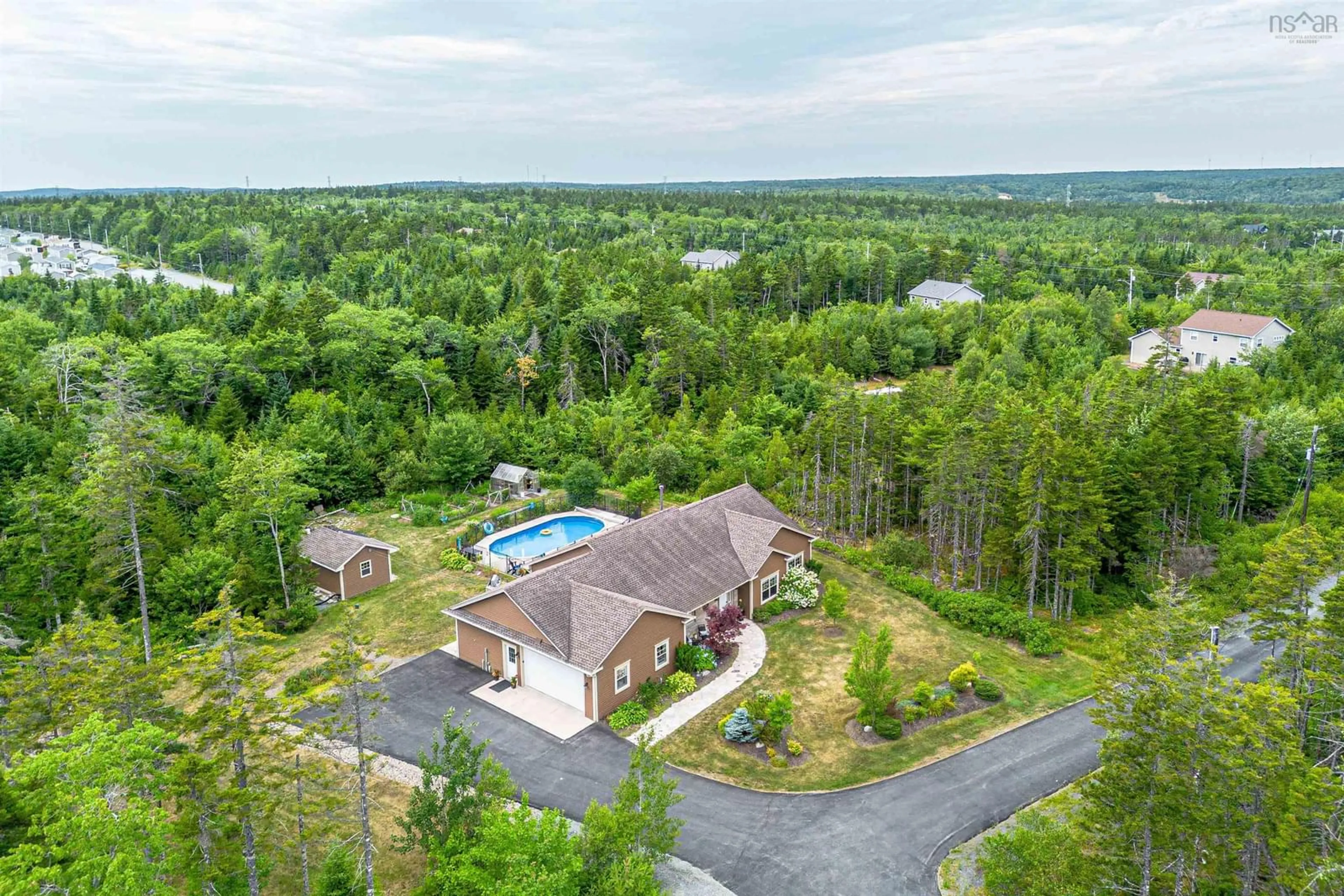 A pic from outside/outdoor area/front of a property/back of a property/a pic from drone, unknown for 86 Newbury Rd, Lucasville Nova Scotia B4B 0G1