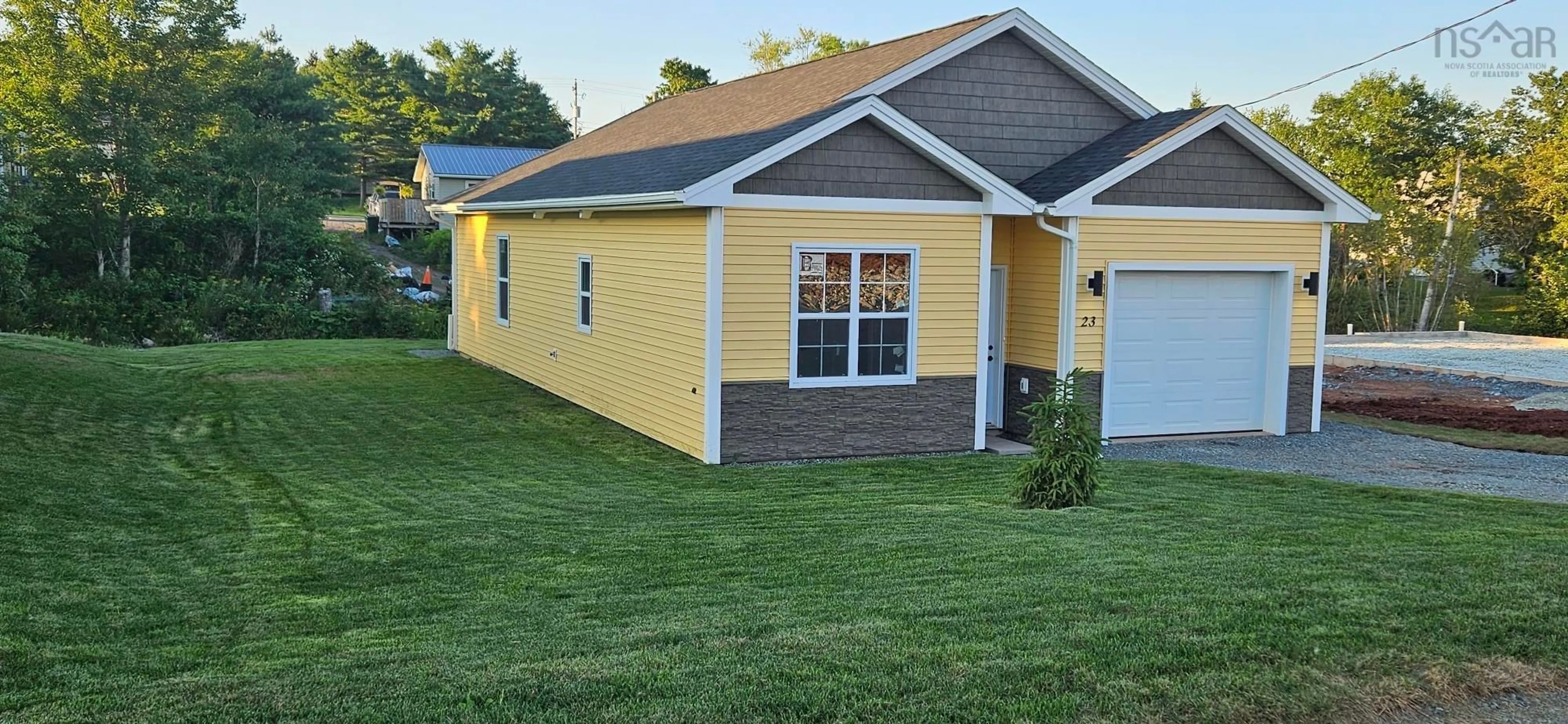 Home with vinyl exterior material, street for 23 Perry Cres, Stewiacke Nova Scotia B0N 2J0