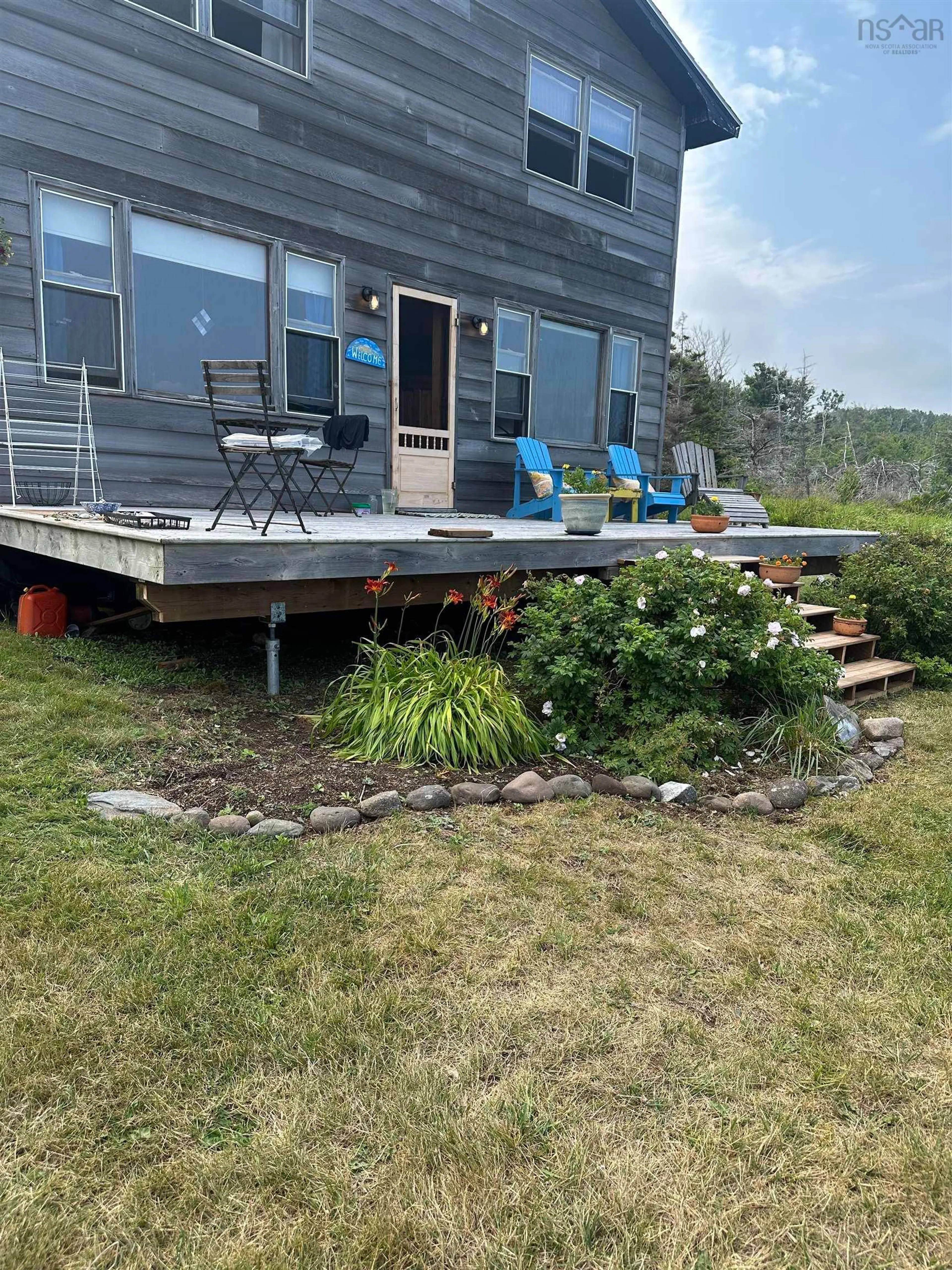 Patio, water/lake/river/ocean view for 83 Cottage Country Rd, Livingstone Cove Nova Scotia B2G 2L1