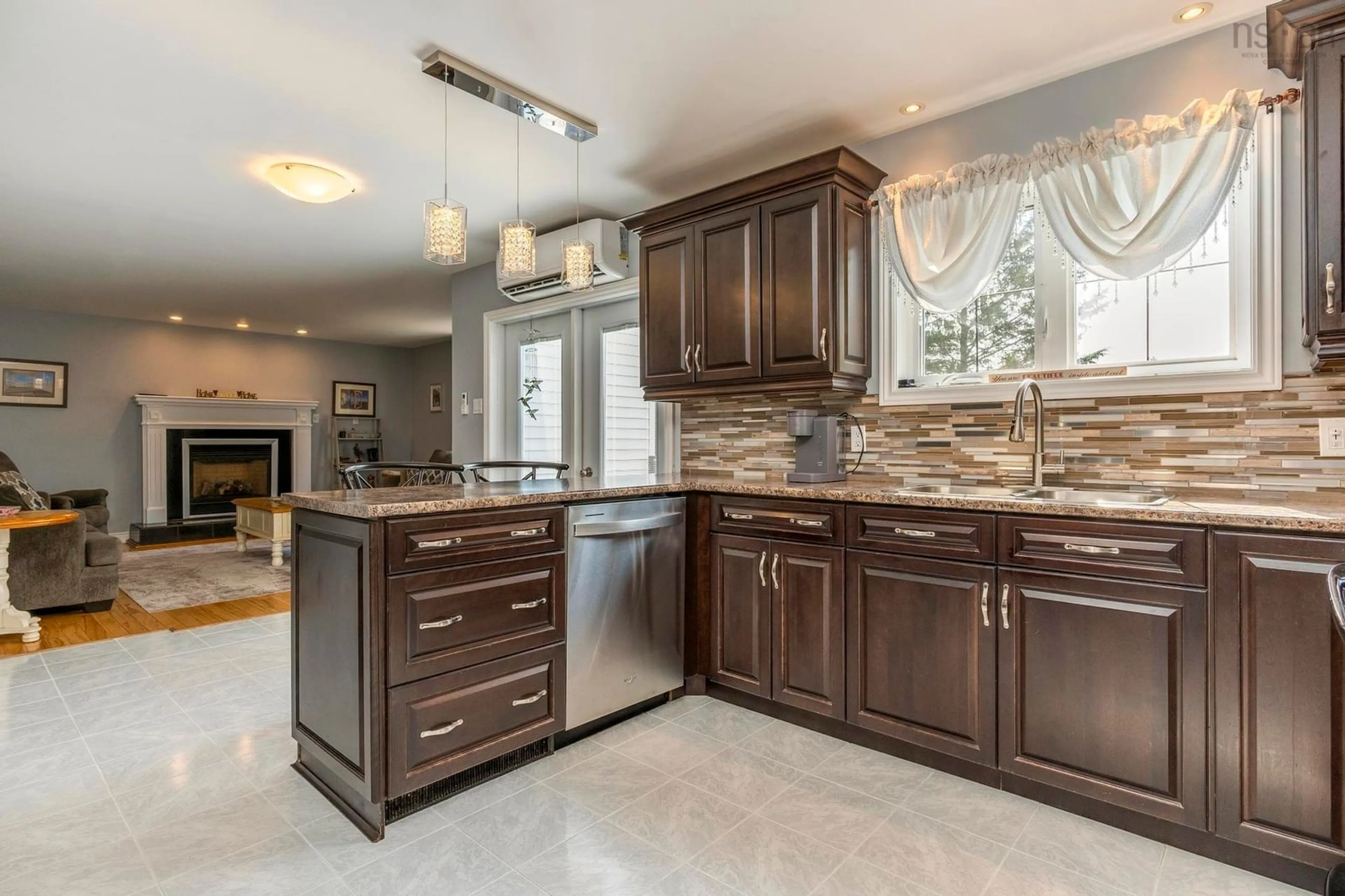 Open concept kitchen, ceramic/tile floor for 121 Greenwich Dr, Dartmouth Nova Scotia B2V 2N5