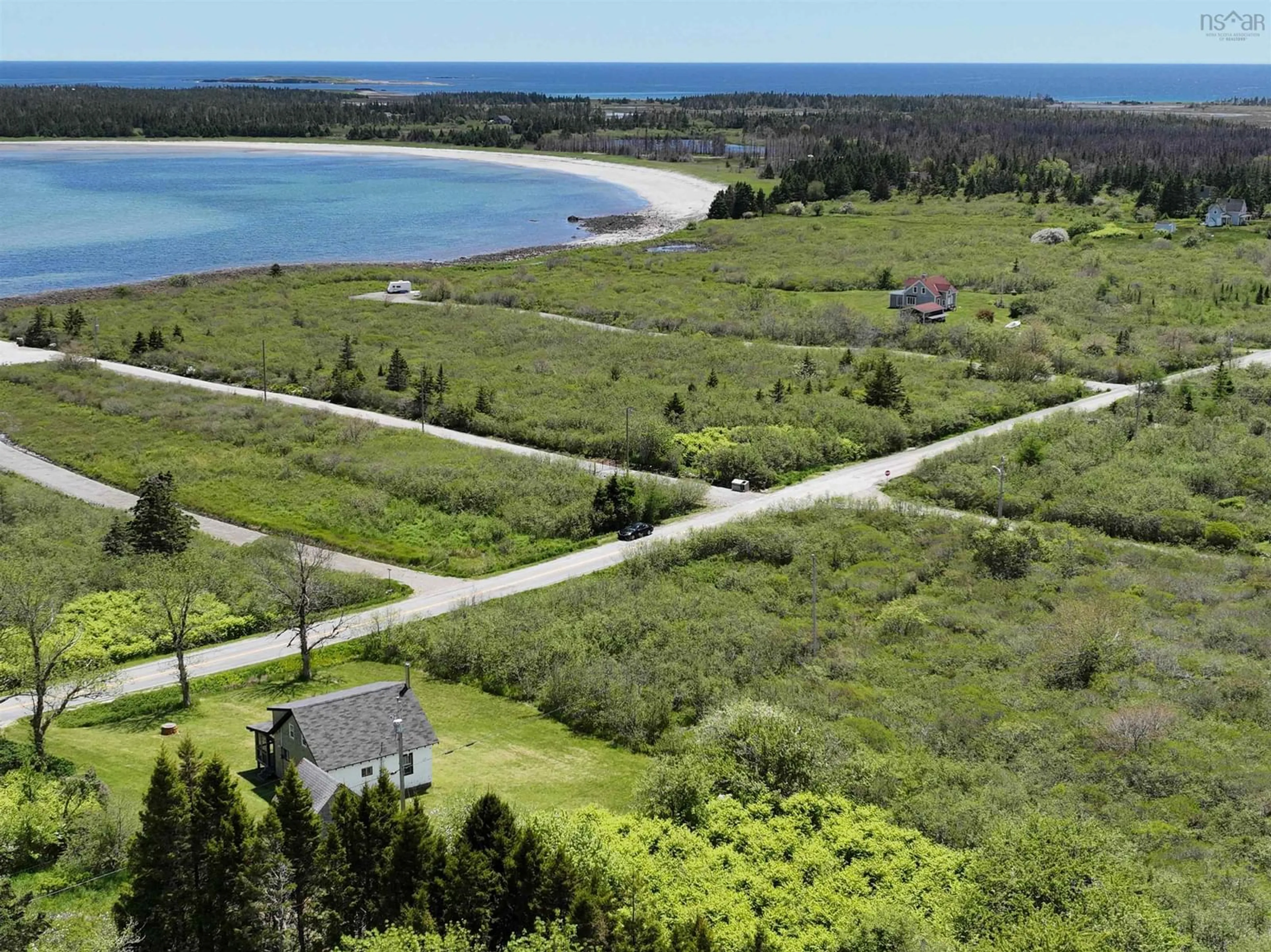 A pic from outside/outdoor area/front of a property/back of a property/a pic from drone, water/lake/river/ocean view for 2450 West Sable Rd, Little Harbour Nova Scotia B0T 1V0