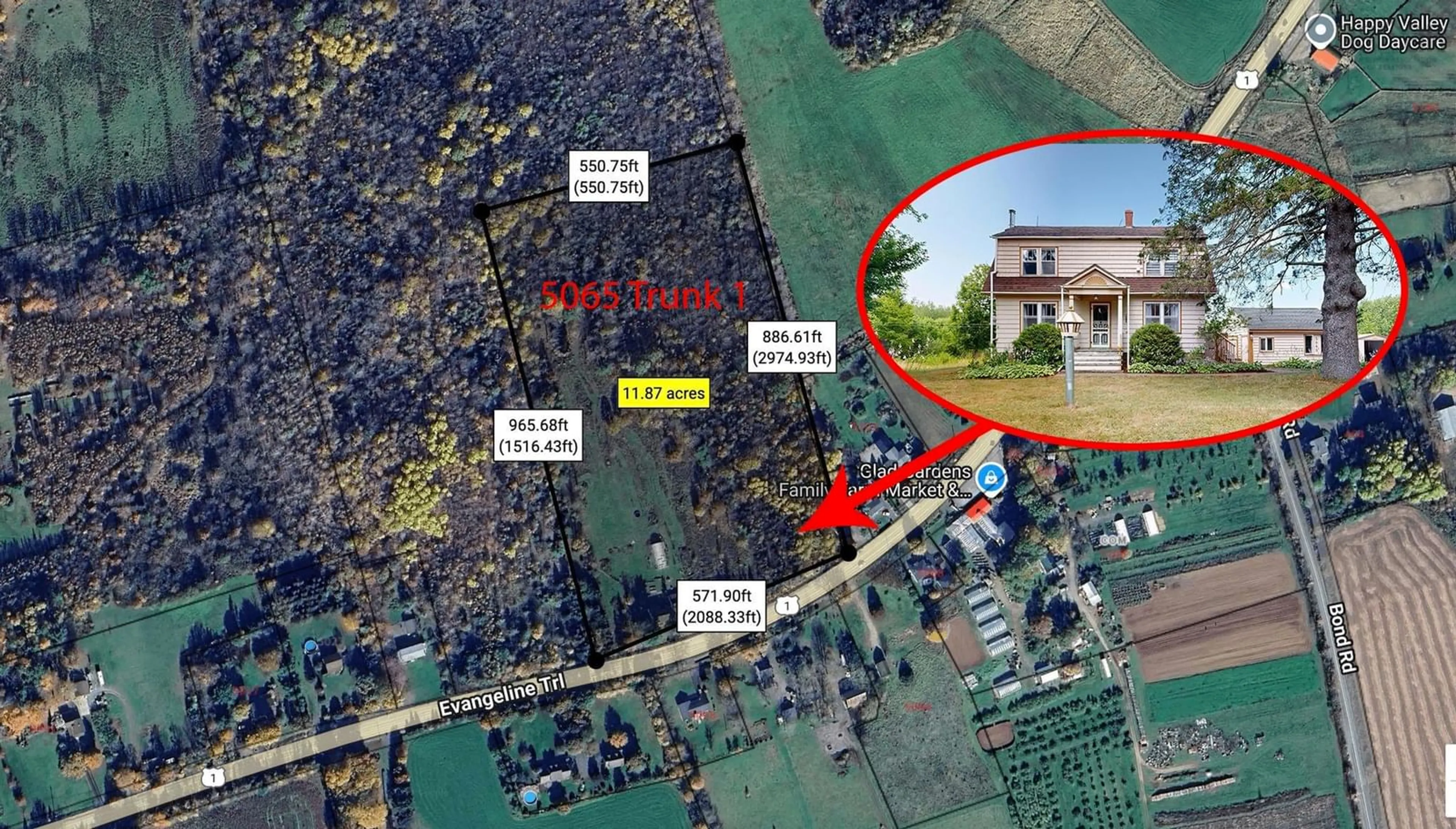A pic from outside/outdoor area/front of a property/back of a property/a pic from drone, building for 5065 Highway 1, Waterville Nova Scotia B0P 1V0