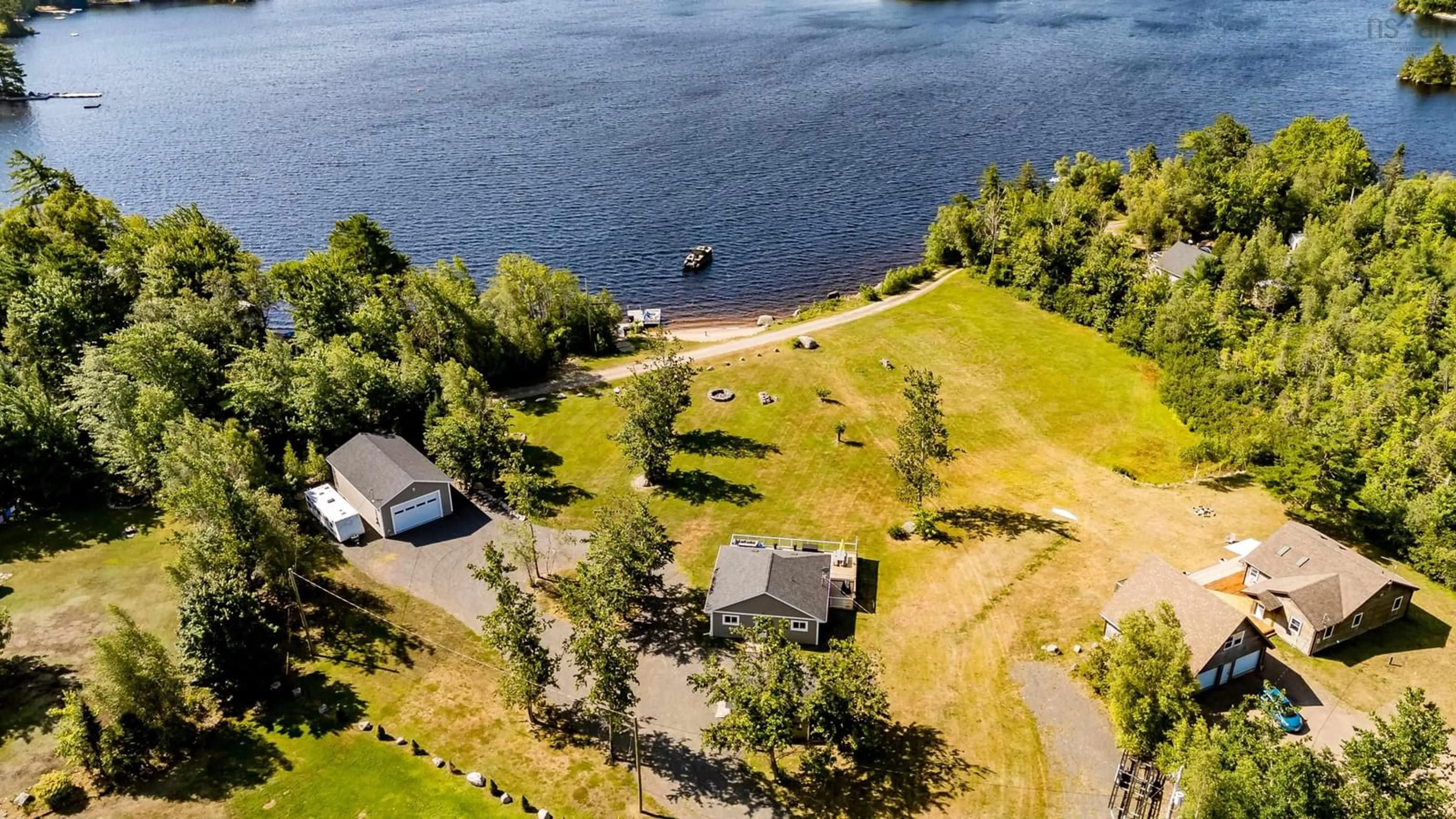 A pic from outside/outdoor area/front of a property/back of a property/a pic from drone, water/lake/river/ocean view for 1462 North River Rd, Aylesford Lake Nova Scotia B0P 1C0