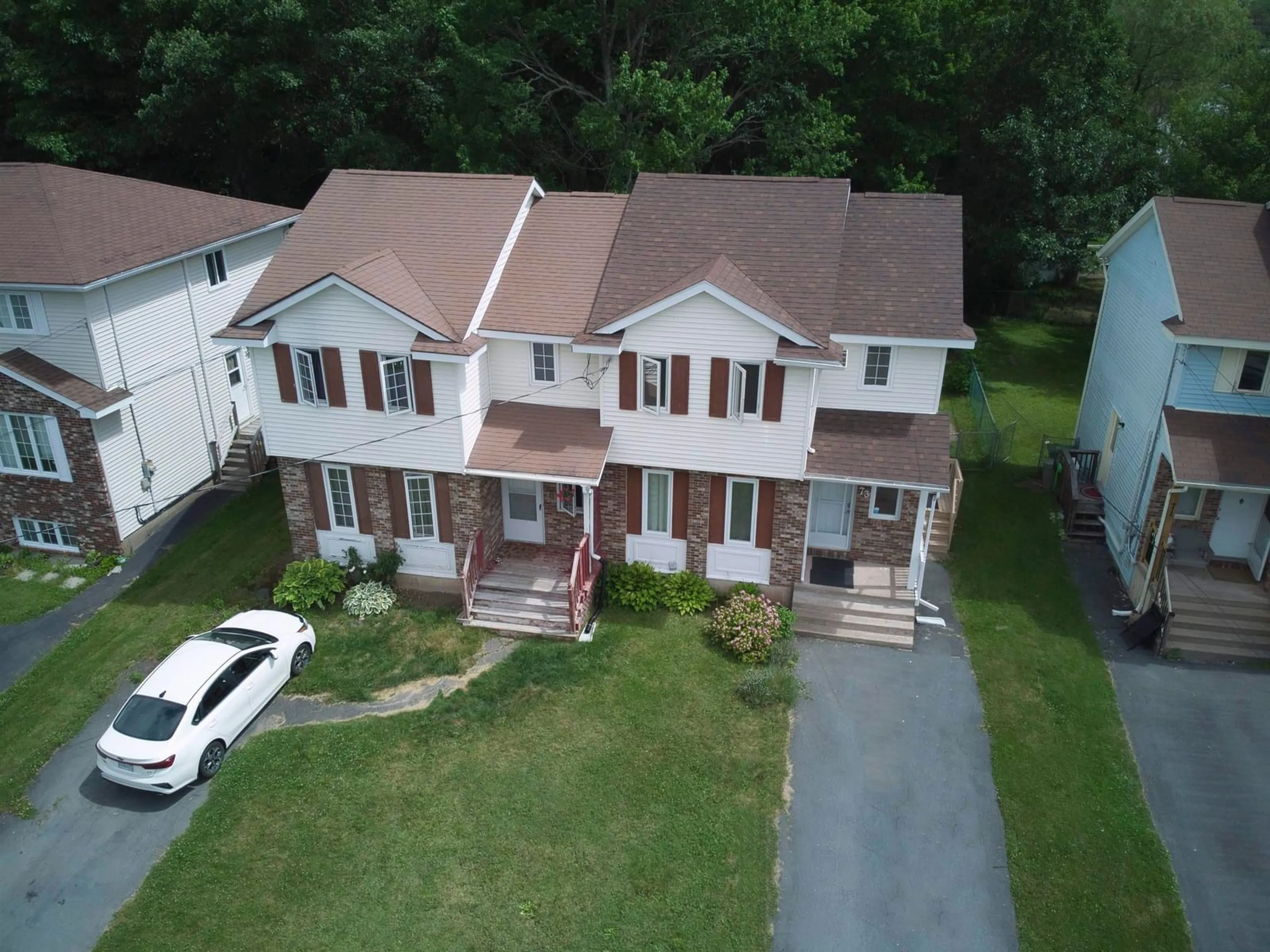 A pic from outside/outdoor area/front of a property/back of a property/a pic from drone, street for 73 Bruce Dr, Lower Sackville Nova Scotia B4C 3T8