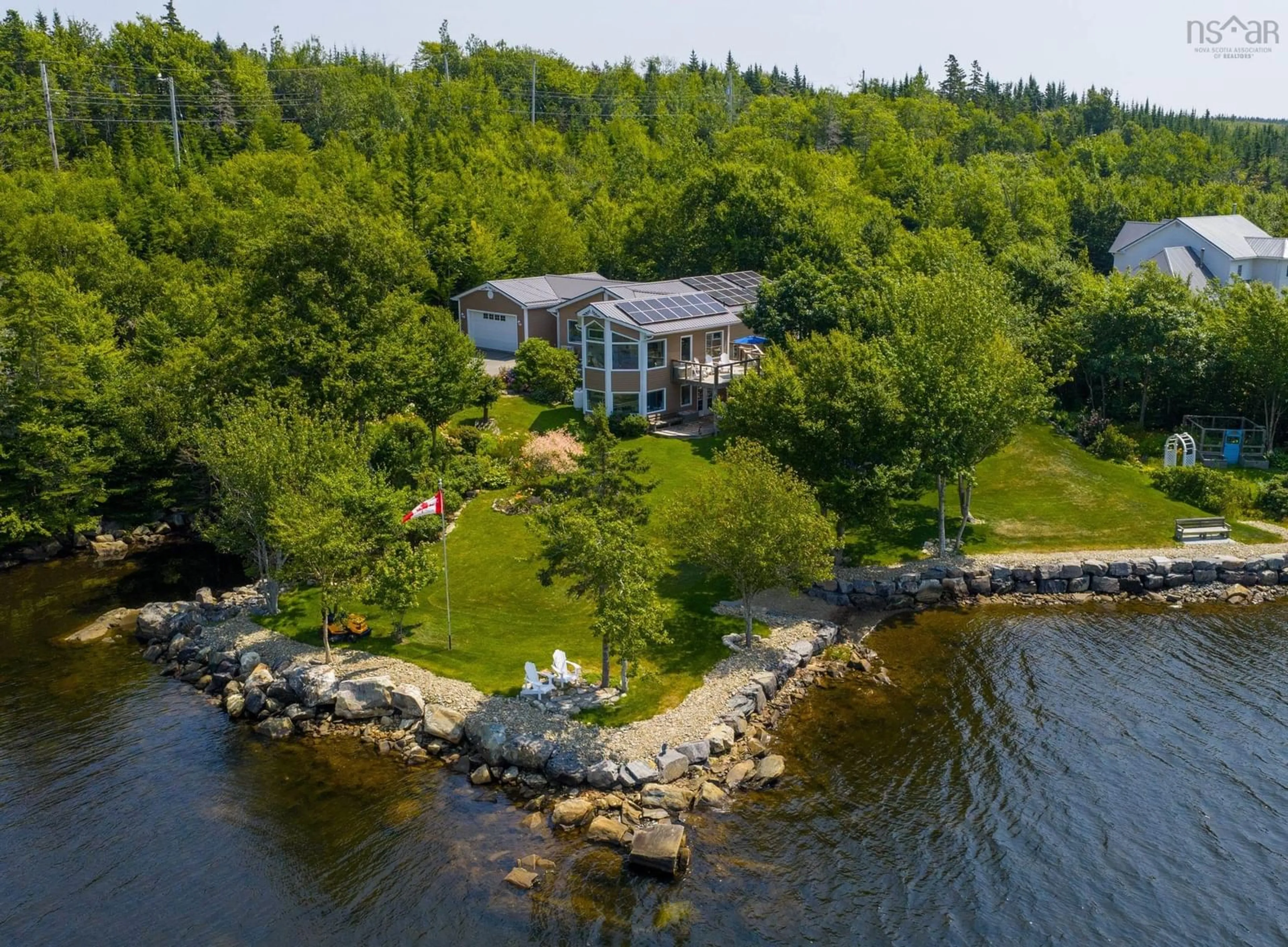 A pic from outside/outdoor area/front of a property/back of a property/a pic from drone, water/lake/river/ocean view for 223 Candy Mountain Rd, Mineville Nova Scotia B2Z 1K5