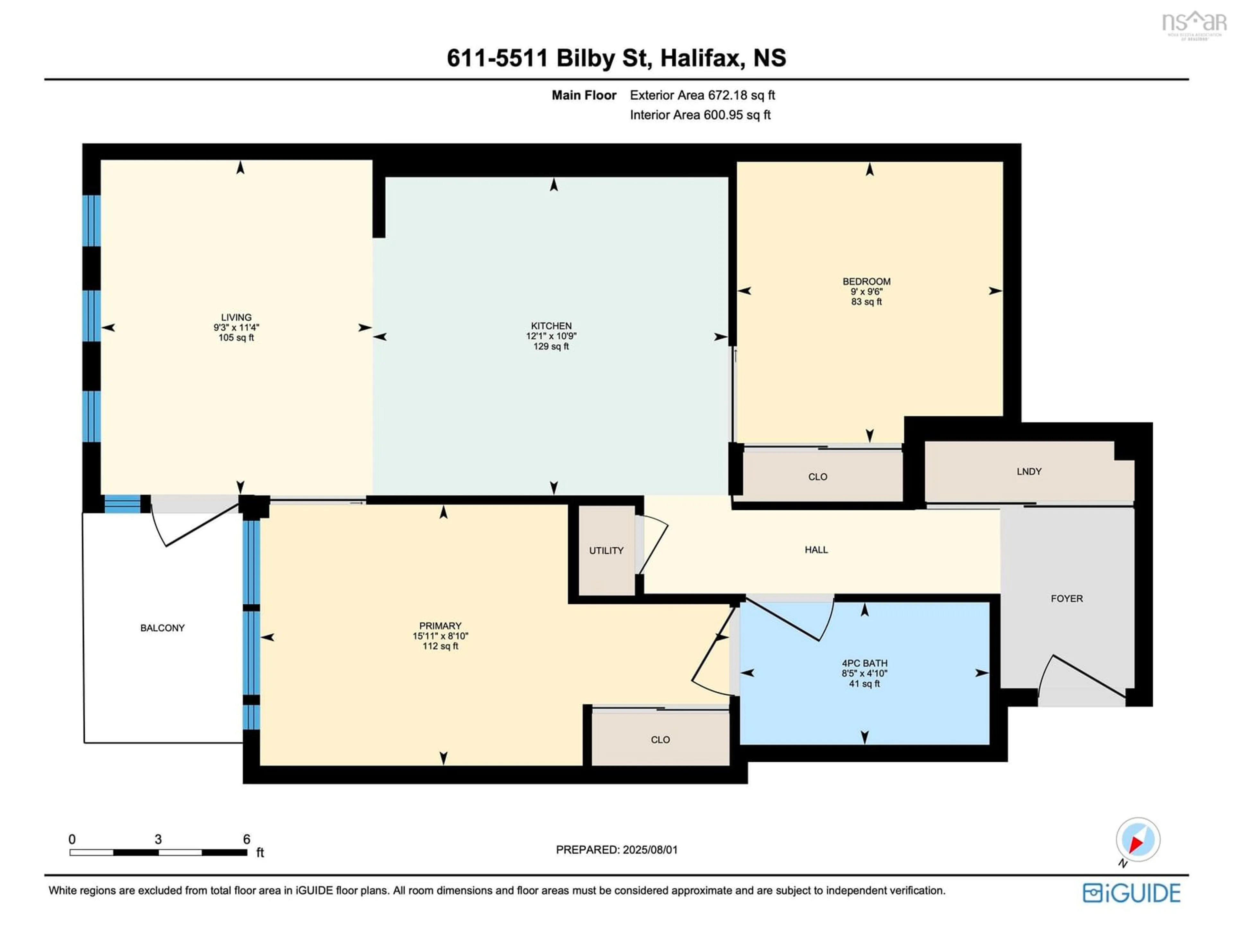 Floor plan for 5511 Bilby St #611, Halifax Nova Scotia B3K 0M5