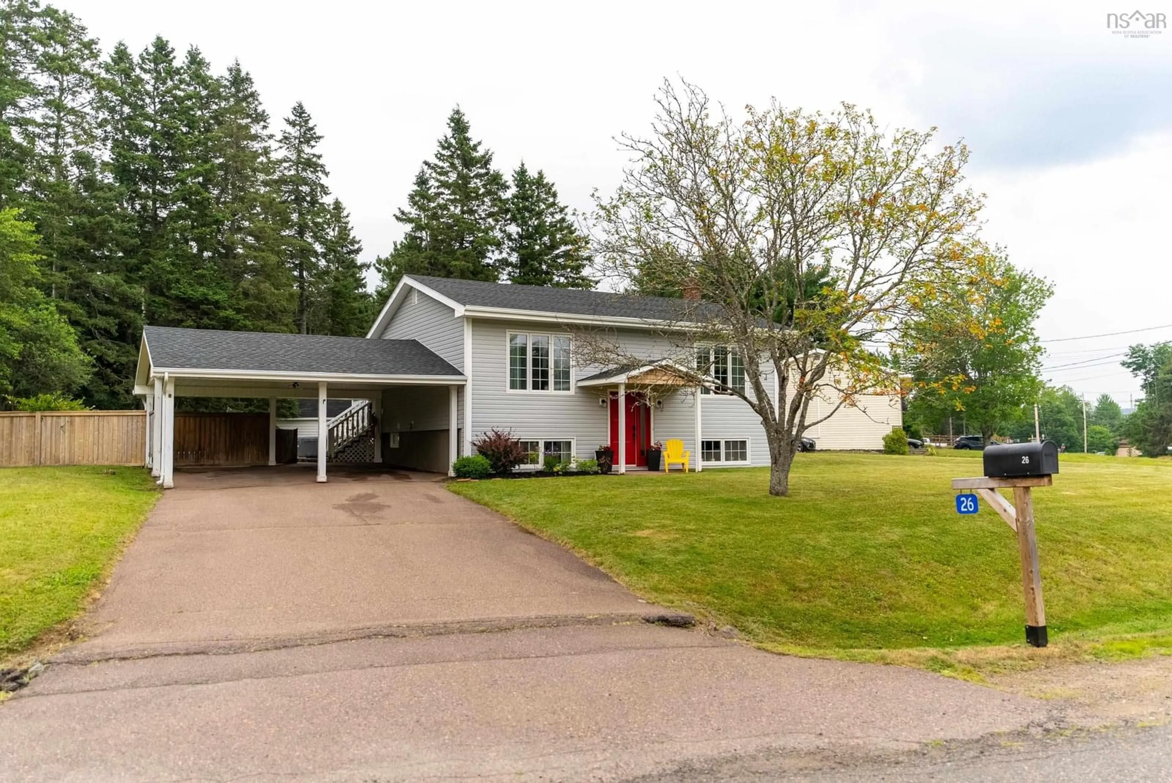 Home with vinyl exterior material, street for 26 Tamarack Dr, Valley Nova Scotia B6L 2V9