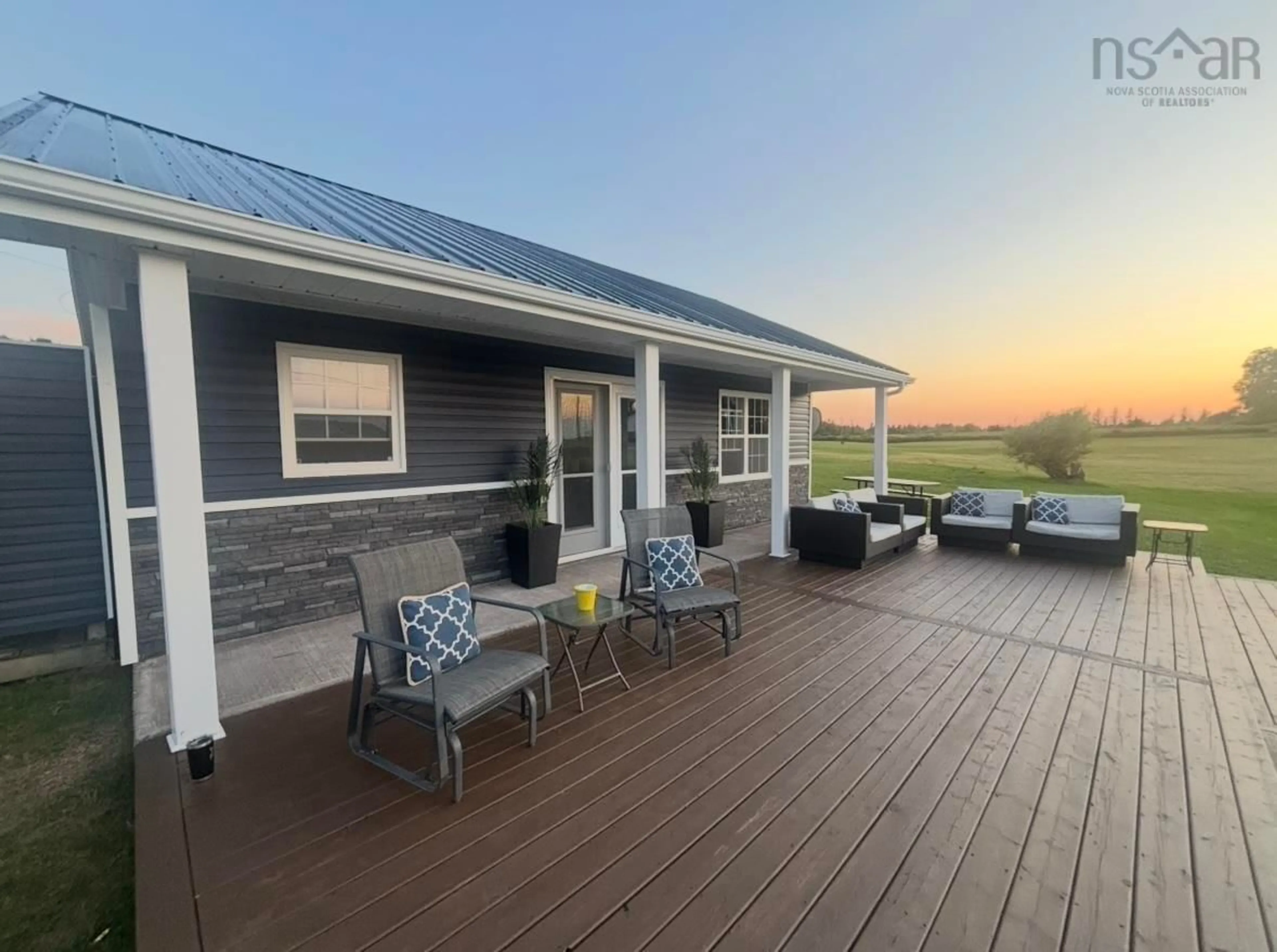 Patio, water/lake/river/ocean view for 29 Island View Cres, Caribou River Nova Scotia B0K 1H0