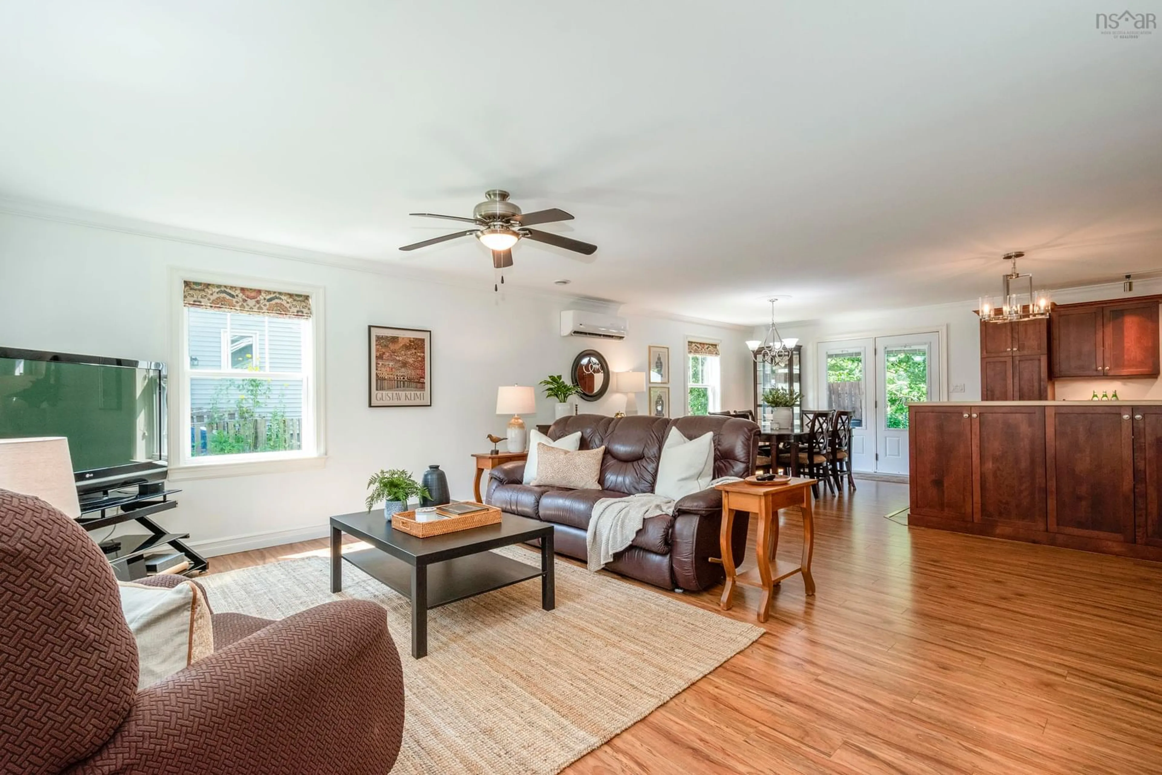 Living room with furniture, wood/laminate floor for 118 Seneca St, Centreville Nova Scotia B0P 1J0