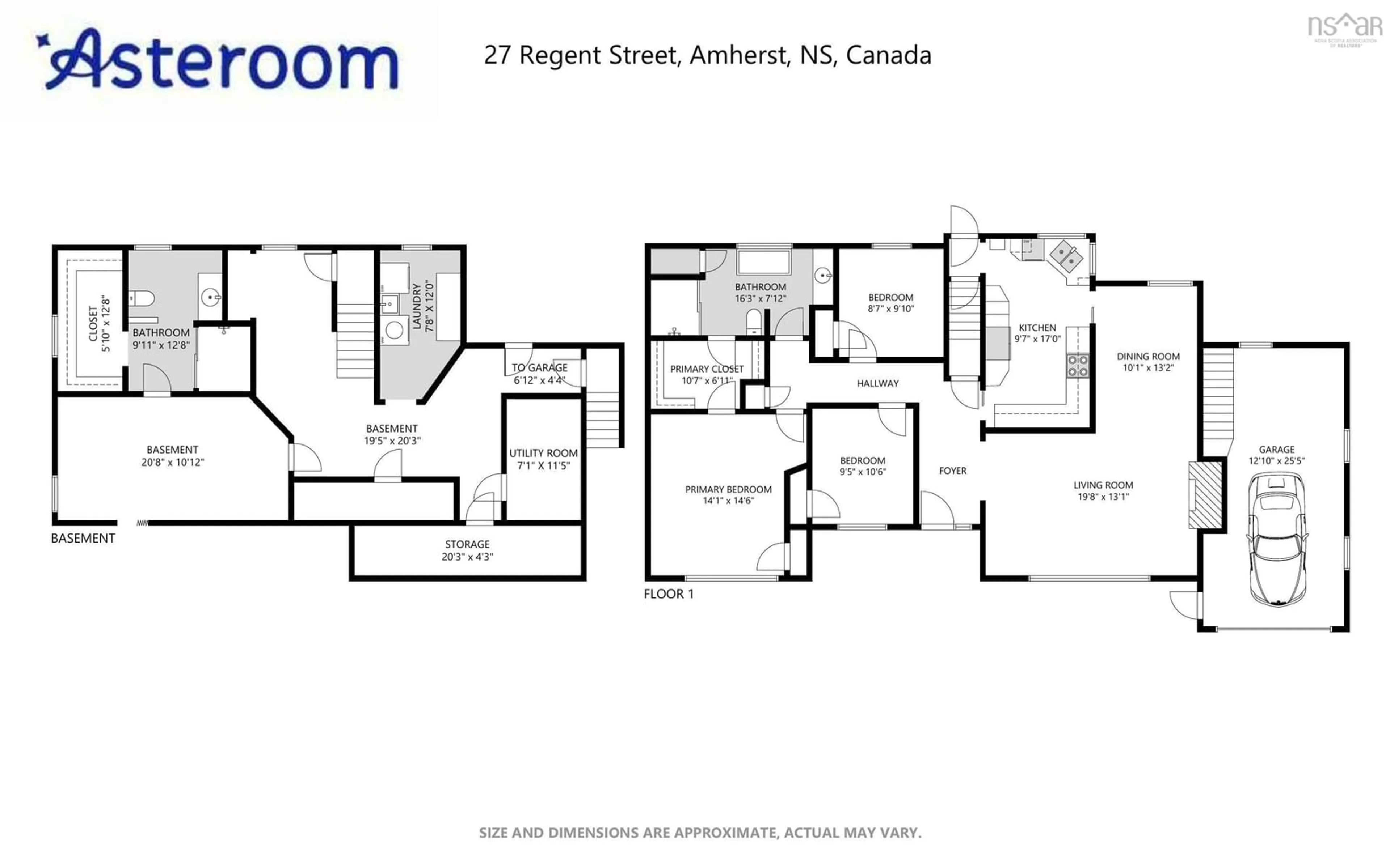 Floor plan for 27 Regent St, Amherst Nova Scotia B4H 3S8