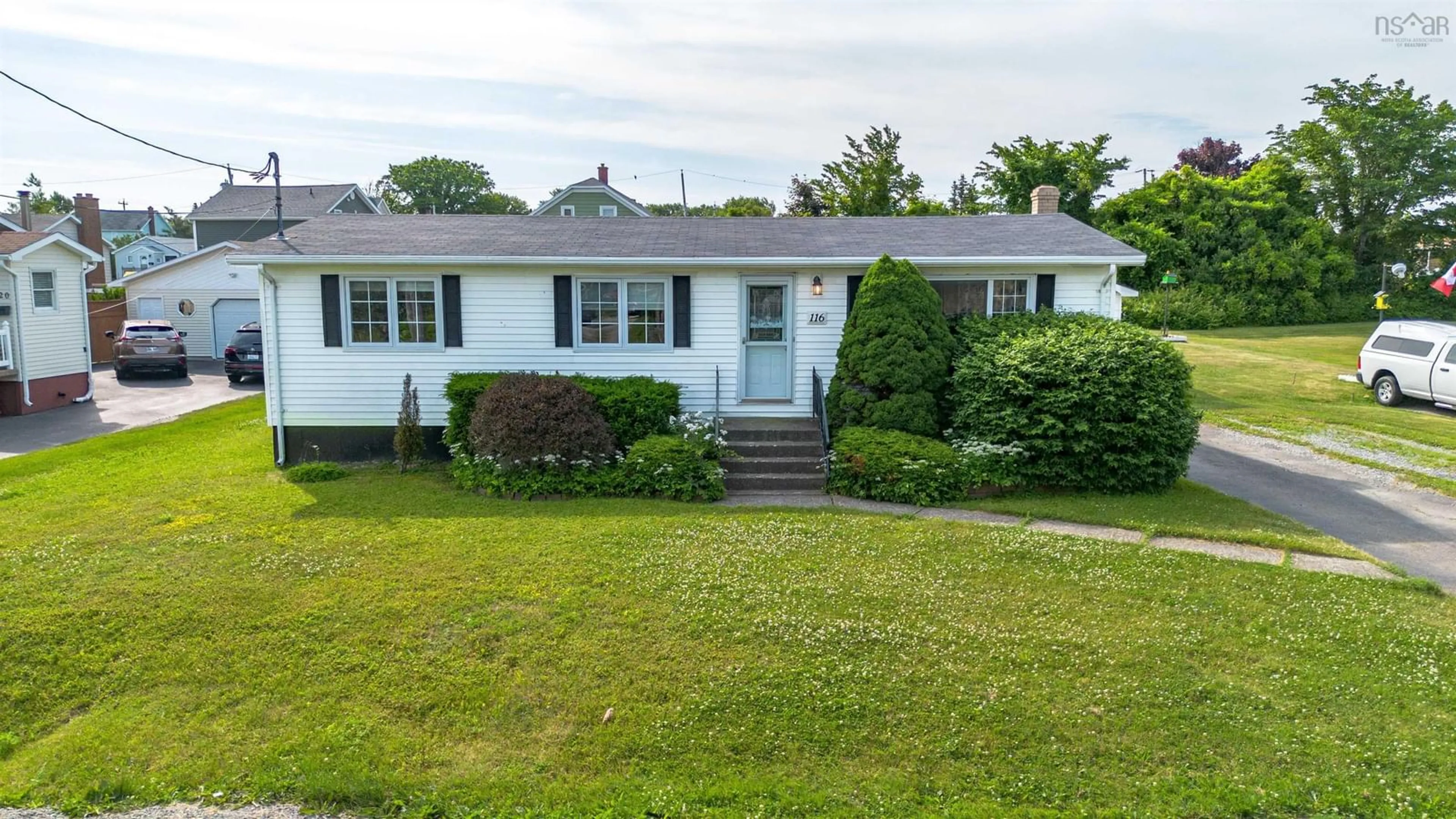 A pic from outside/outdoor area/front of a property/back of a property/a pic from drone, street for 116 Brookland St, Glace Bay Nova Scotia B1A 1B4