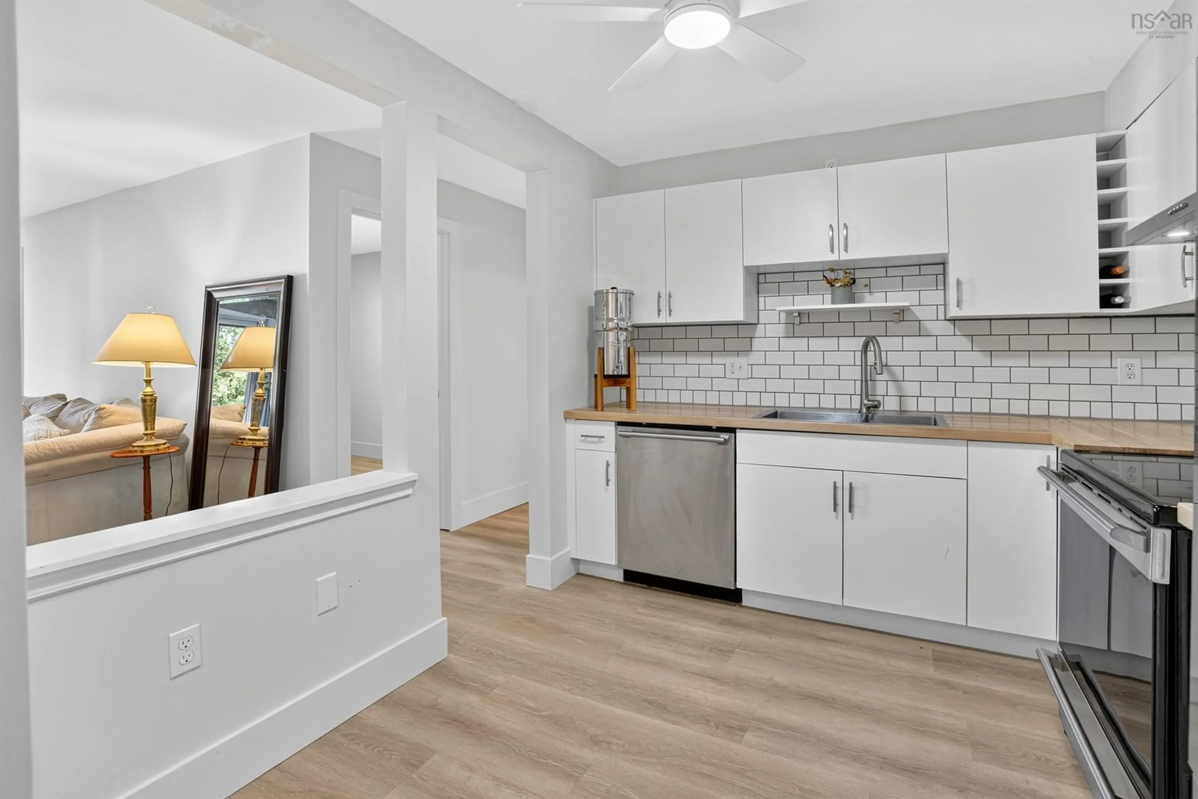 Open concept kitchen, ceramic/tile floor for 87 Kearney Lake Rd #409, Halifax Nova Scotia B3M 4H1
