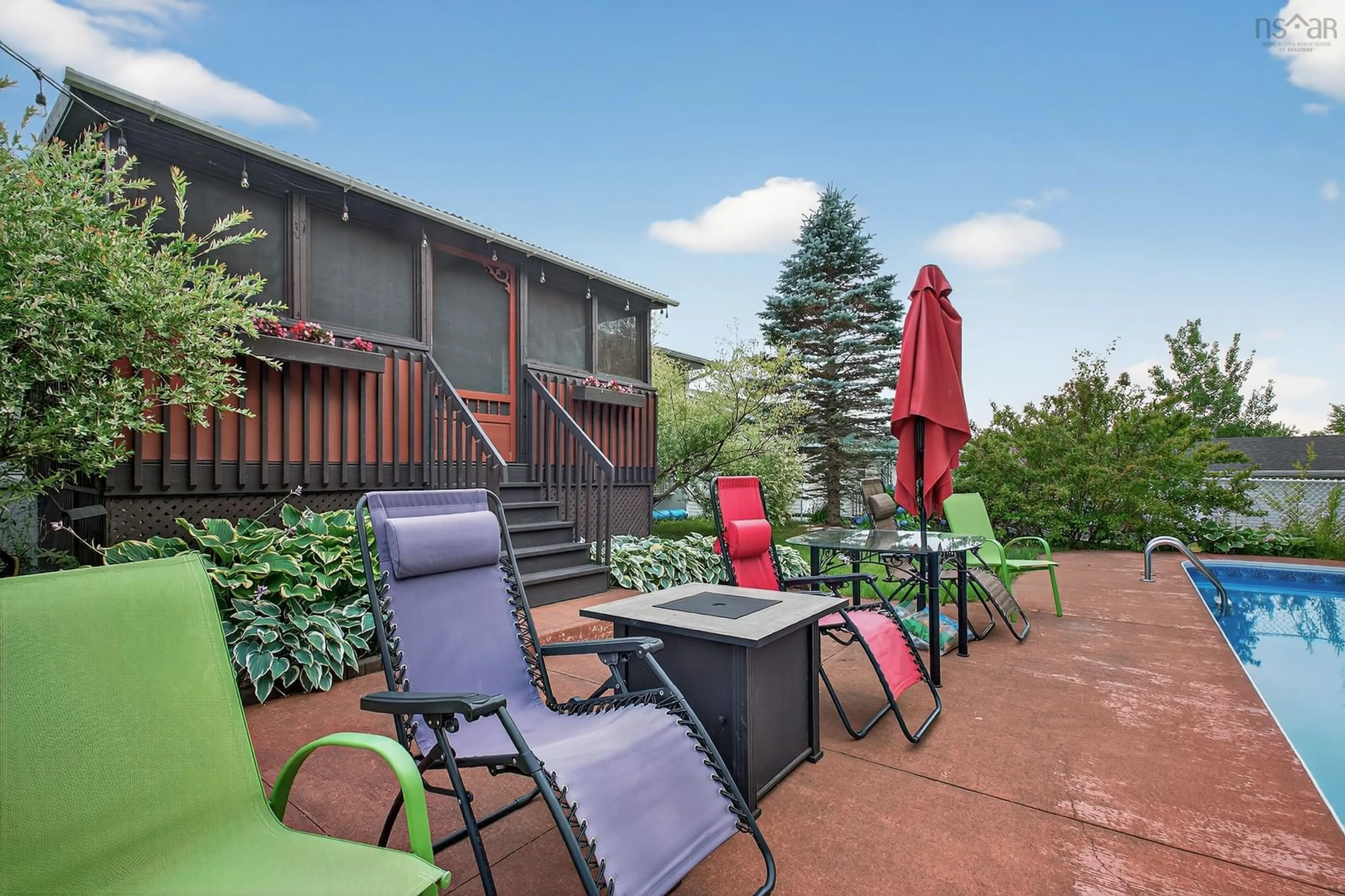Patio, mountain view for 64 Mae Ave, Sydney Mines Nova Scotia B1V 3J1