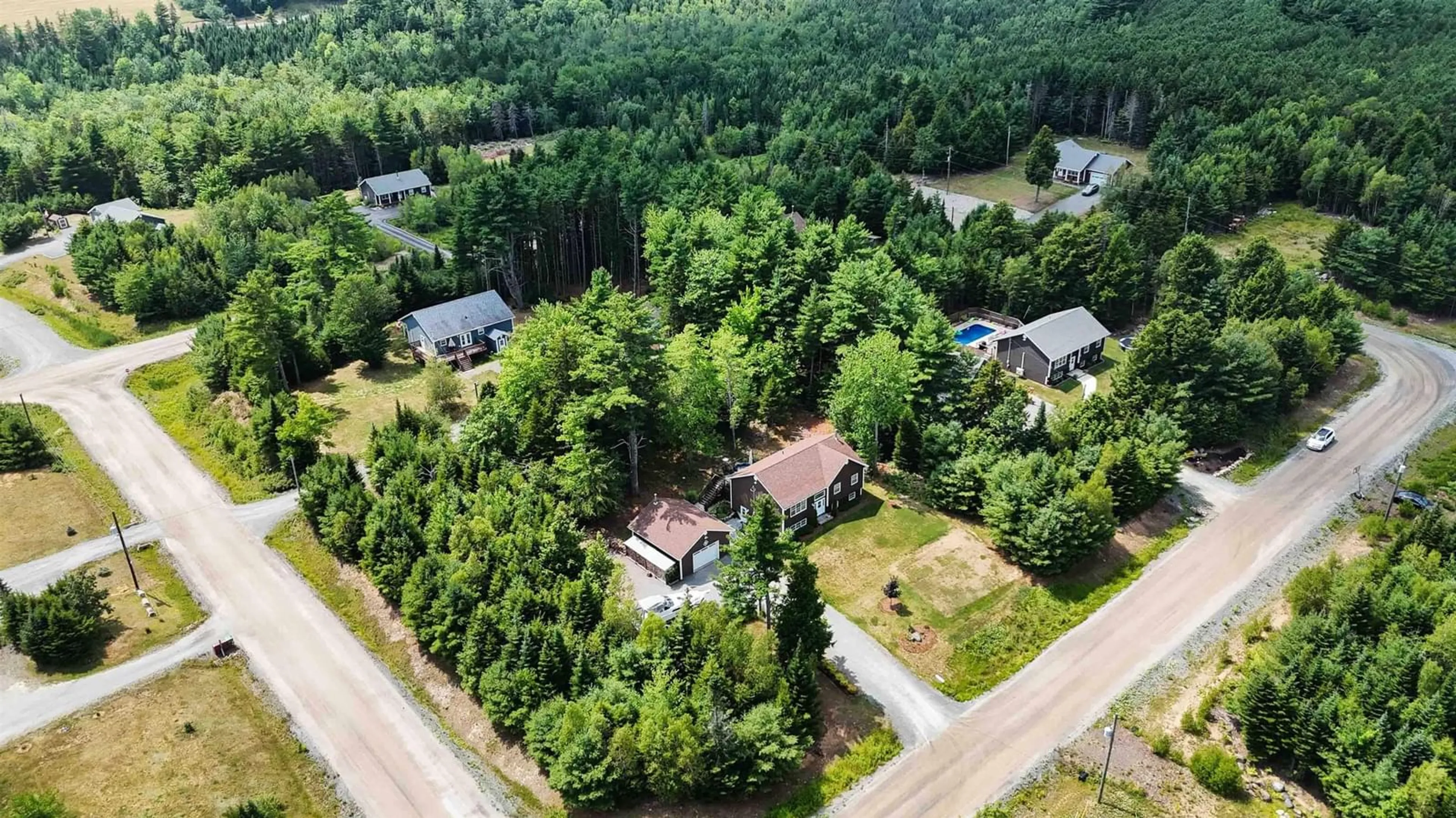 A pic from outside/outdoor area/front of a property/back of a property/a pic from drone, forest/trees view for 11 Adam Ridge Lane, Pine Grove Nova Scotia B0J 1E0