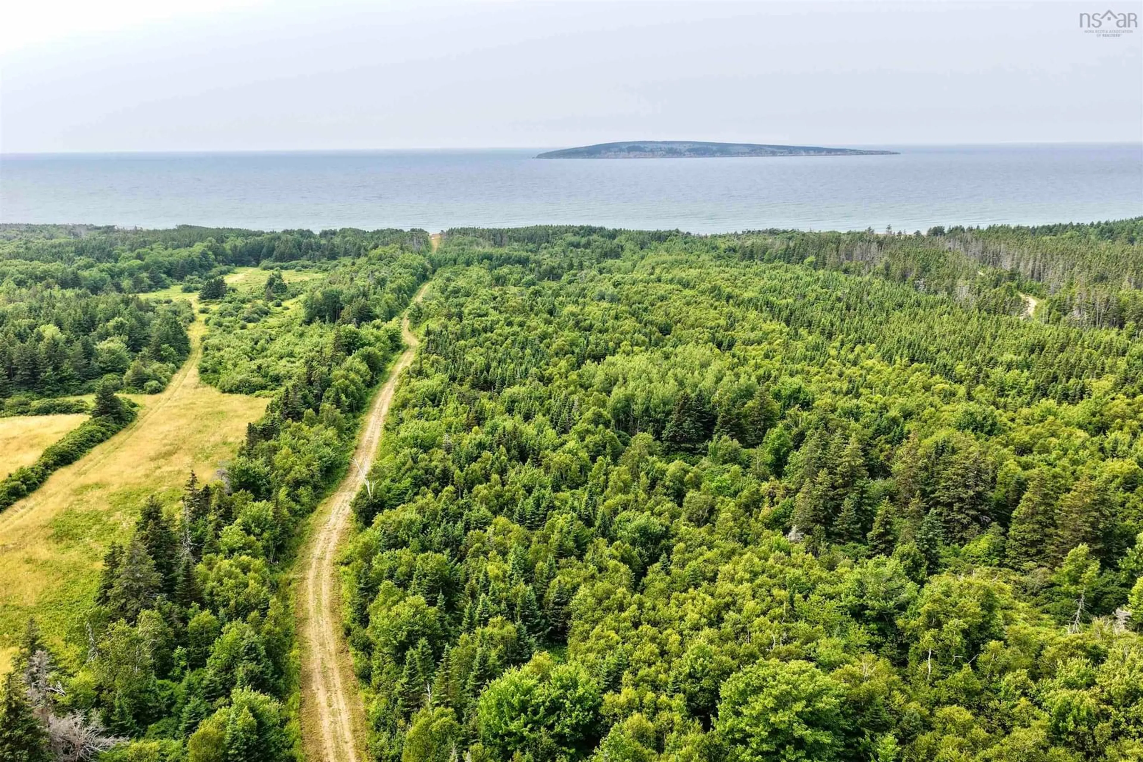 A pic from outside/outdoor area/front of a property/back of a property/a pic from drone, forest/trees view for 743 Shore Rd, Dunvegan Nova Scotia B0E 1N0