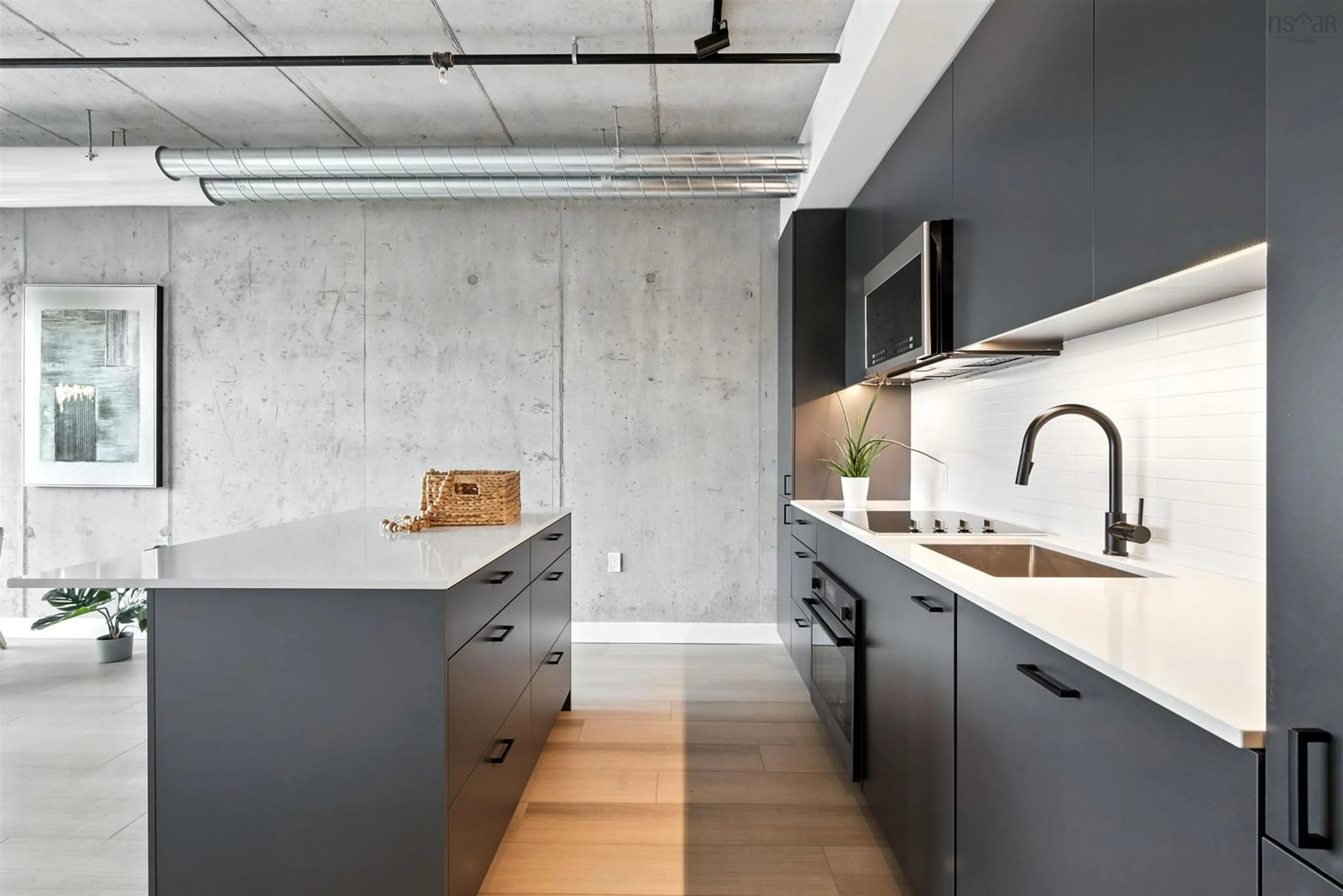 Contemporary kitchen, cement floor for 5511 Bilby St #409, Halifax Nova Scotia B3K 1V4