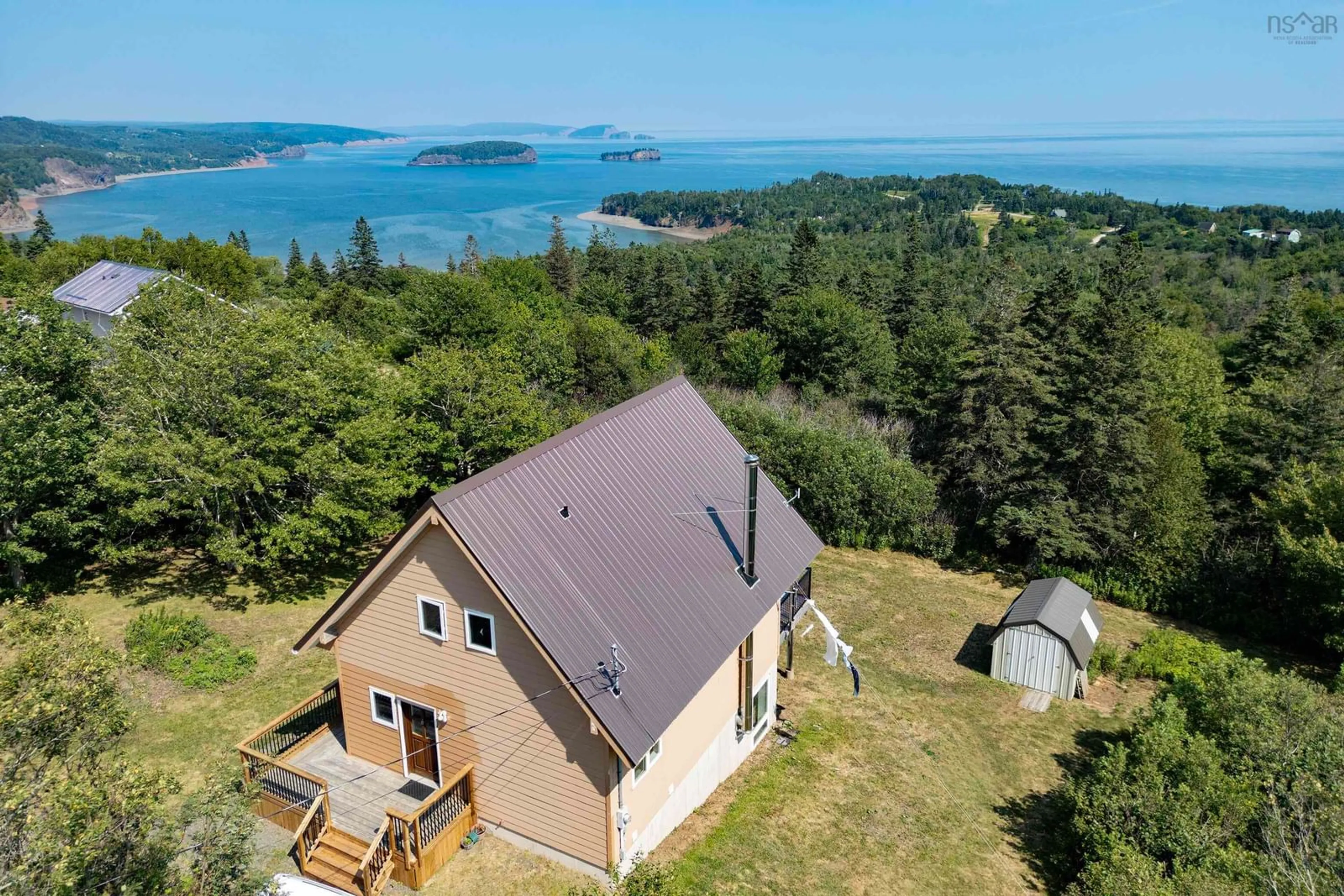 A pic from outside/outdoor area/front of a property/back of a property/a pic from drone, water/lake/river/ocean view for 34 Ridgeview Lane, Greenhill Nova Scotia B0M 1S0