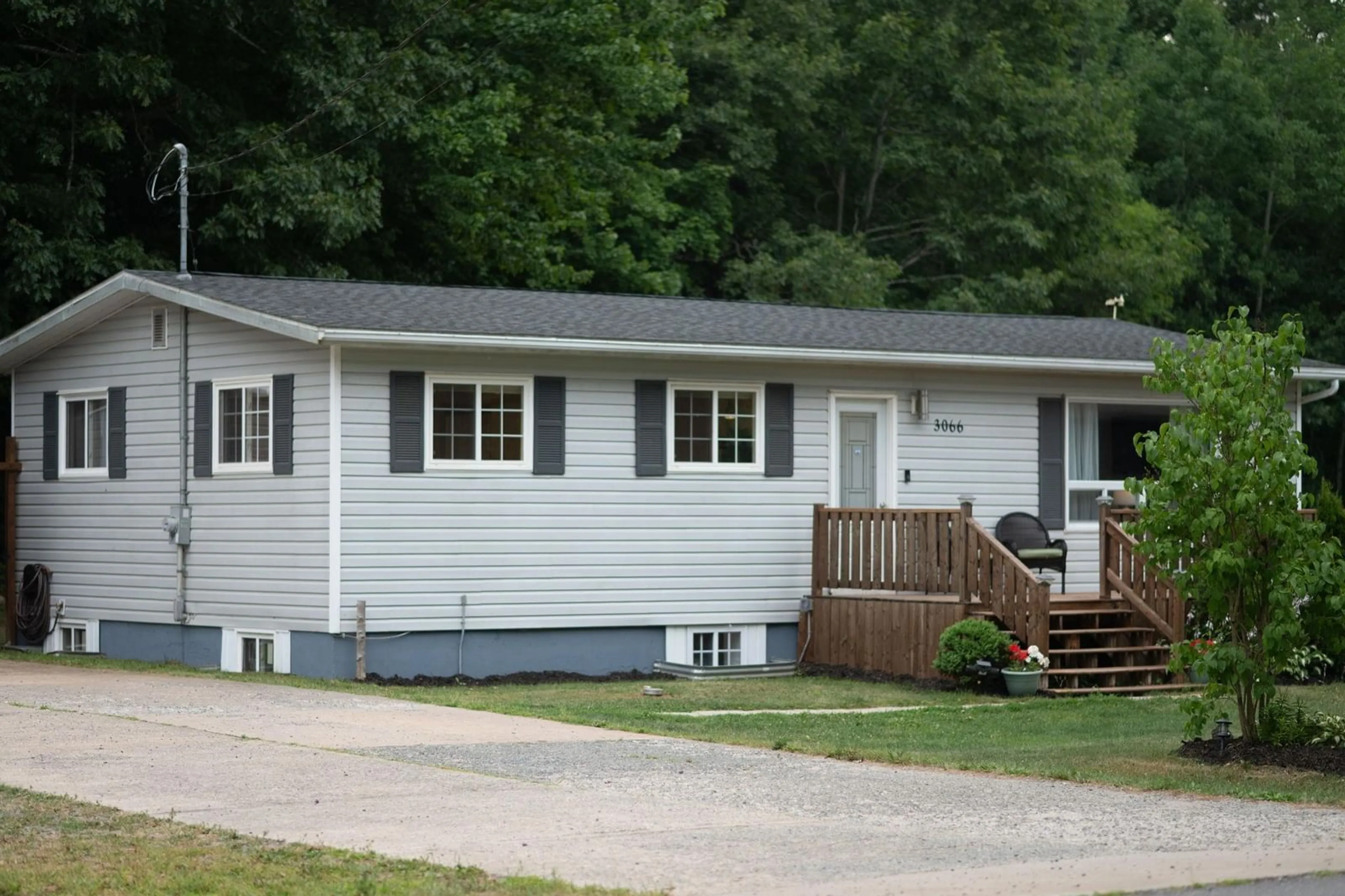 Home with vinyl exterior material, street for 3066 Lovett Rd, Coldbrook Nova Scotia B4R 1A4